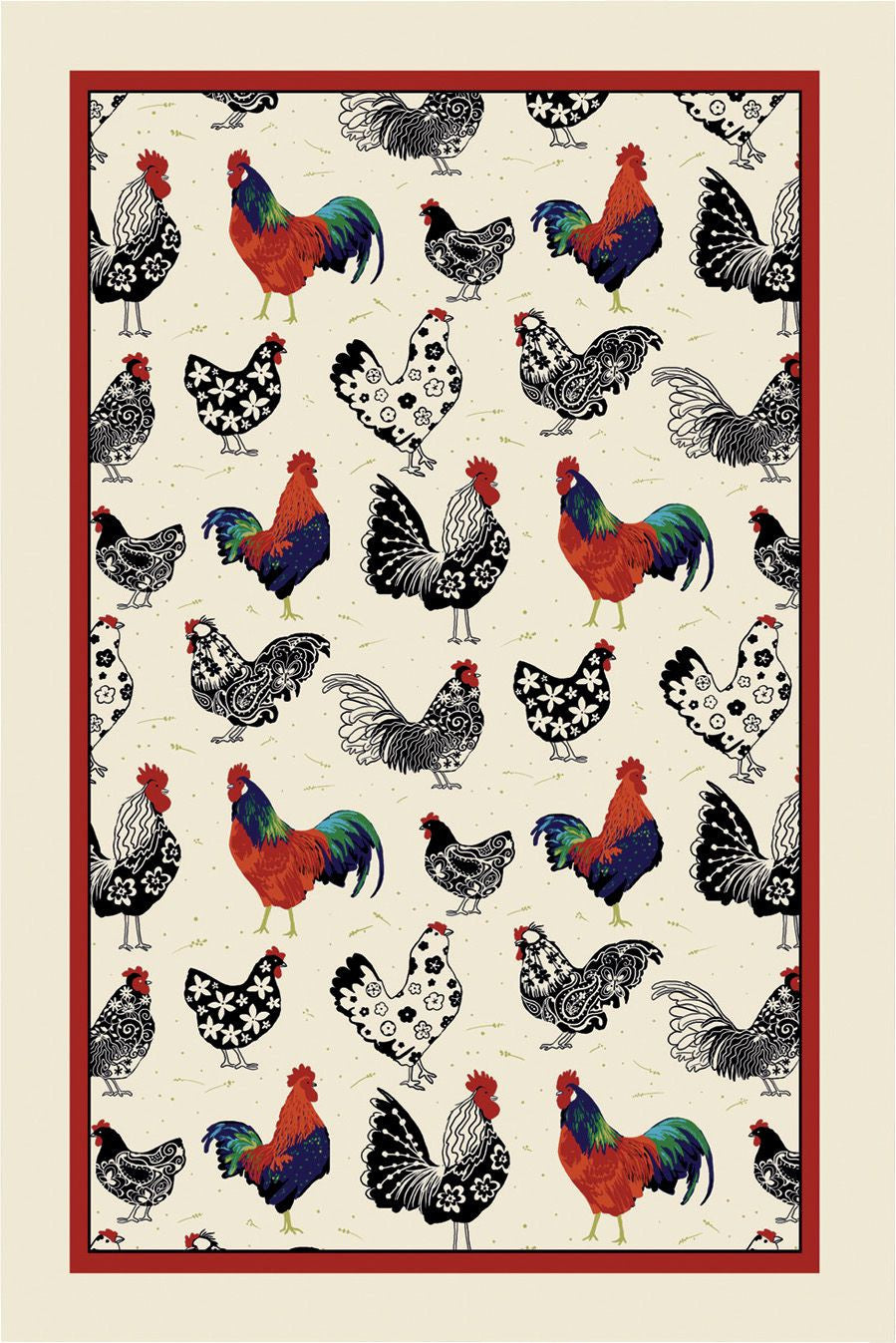 Ulster Weavers, “Rooster”, Pure cotton printed tea towel - Home Landing