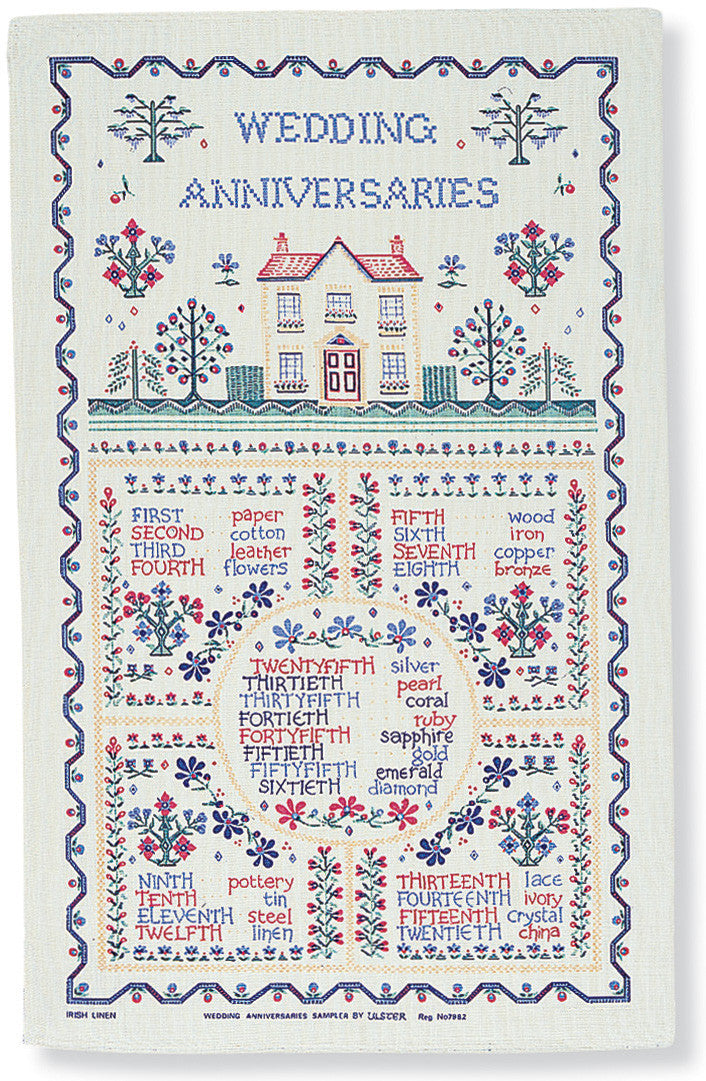 Ulster Weavers, “Wedding Sampler”, Pure cotton printed tea towel - Home Landing