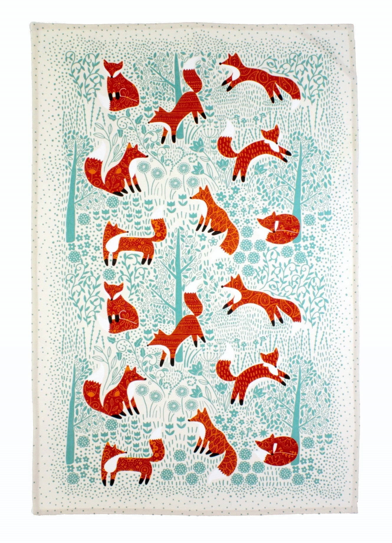 Ulster Weavers, "Foraging Foxes", Pure Cotton printed tea towel - Home Landing