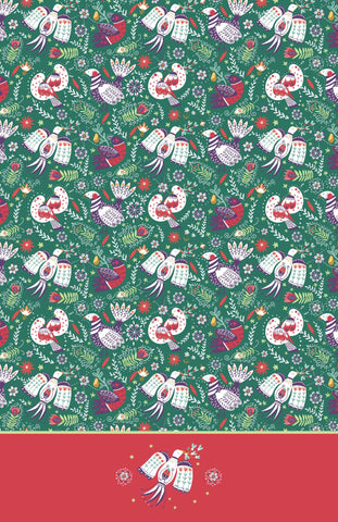 Ulster Weavers, "Folk Birds", Printed cotton tea towel.