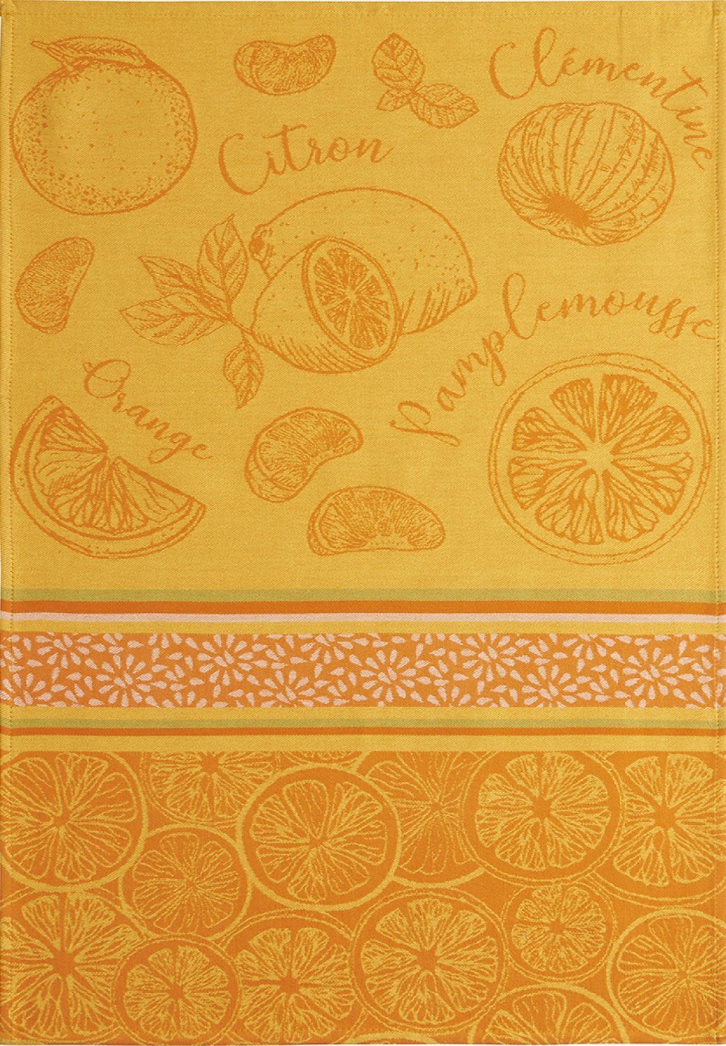 Coucke "Agrumes", Woven cotton tea towel. Designed in France.