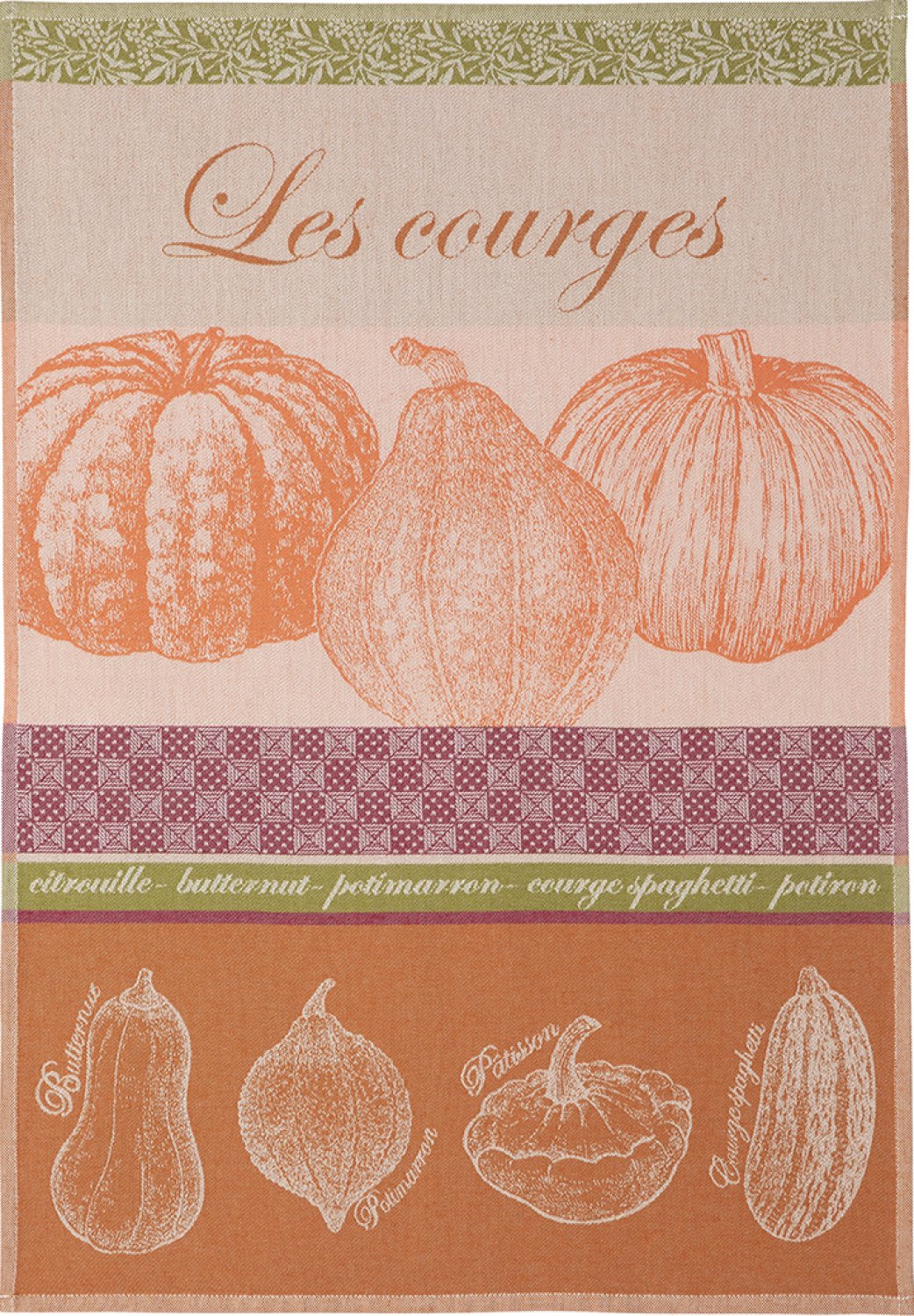 Coucke "Champignons", Woven cotton tea towel. Designed in France.