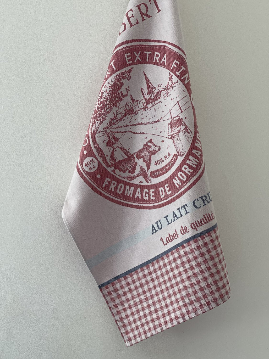 Coucke "Veritable Camembert”, Woven cotton tea towel. Designed in France.