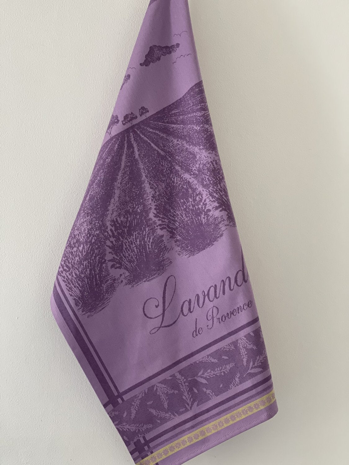 Coucke "Champs de Lavande", Woven cotton tea towel. Designed in France.