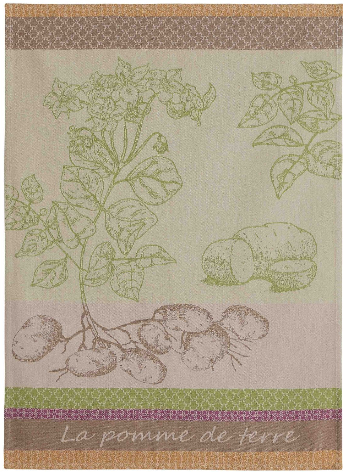 Coucke "La Pomme de Terre", Woven cotton tea towel. Designed in France.