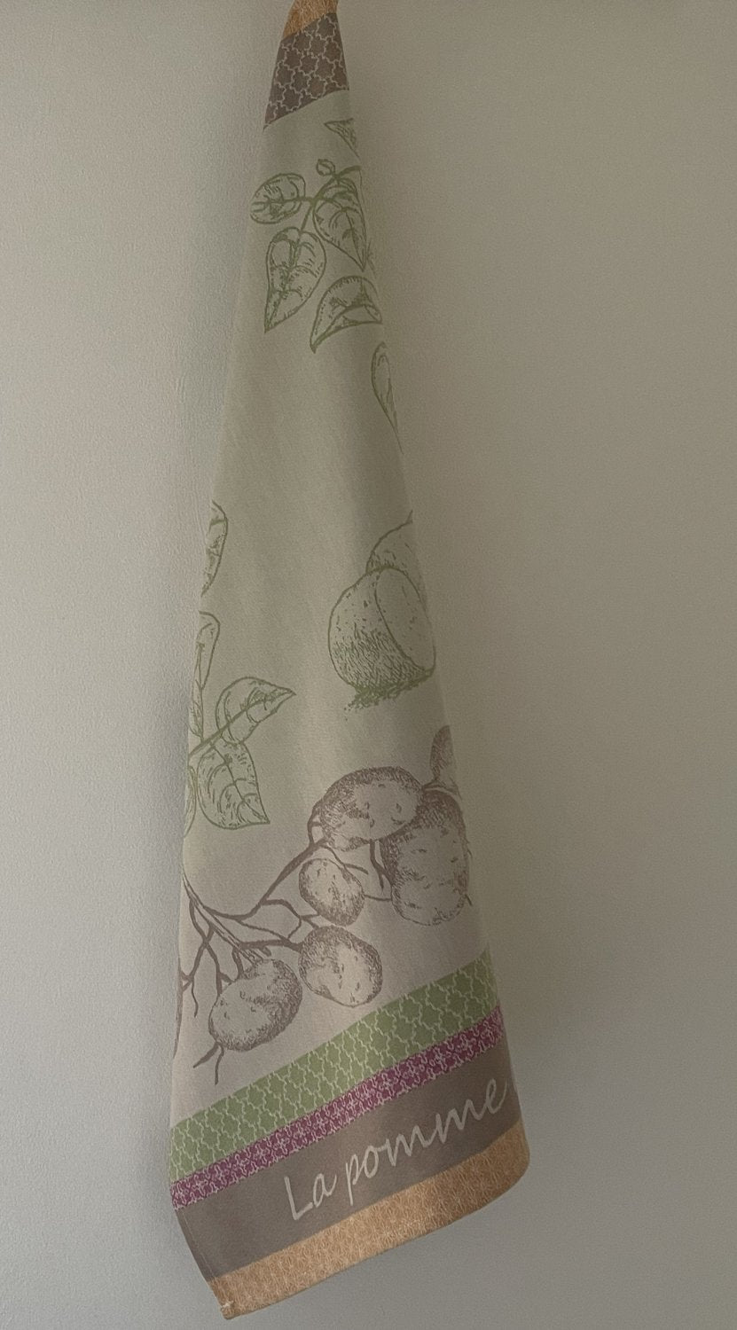 Coucke "La Pomme de Terre", Woven cotton tea towel. Designed in France.