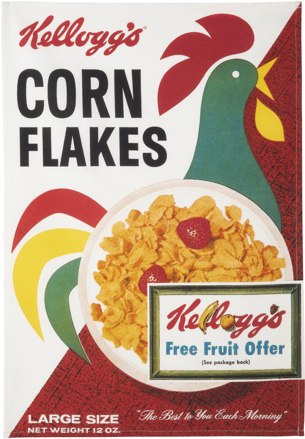 Coucke "Kellogg’s Corn Flakes", Printed cotton tea towel. Designed in France.