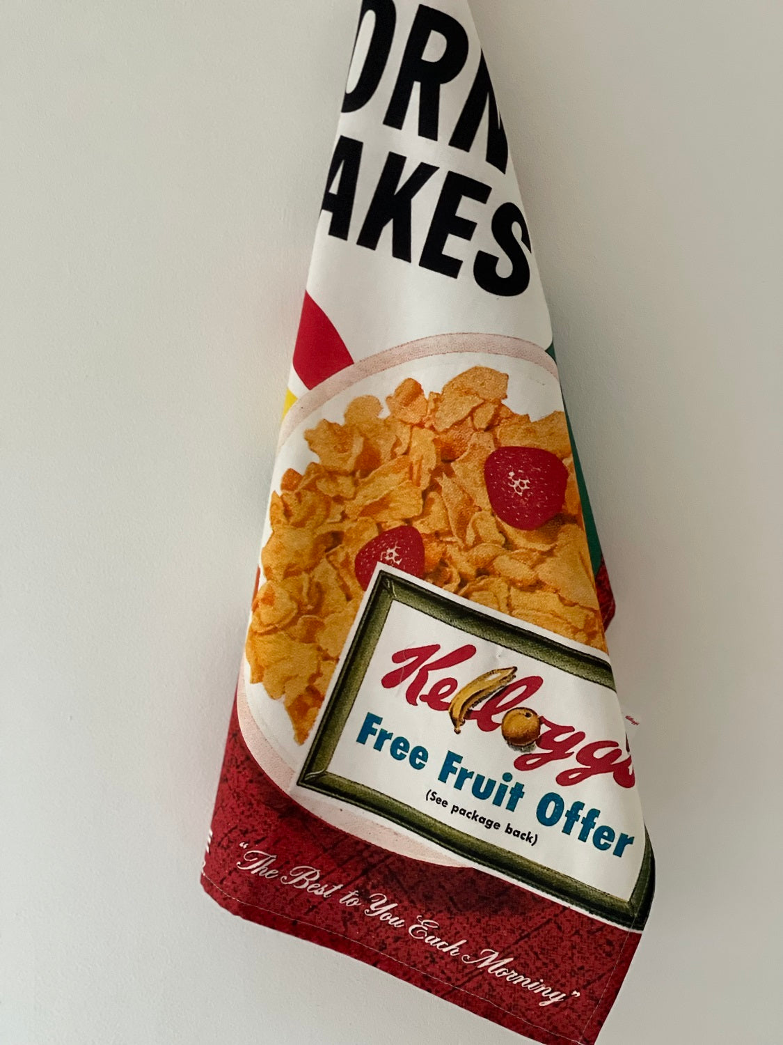 Coucke "Kellogg’s Corn Flakes", Printed cotton tea towel. Designed in France.