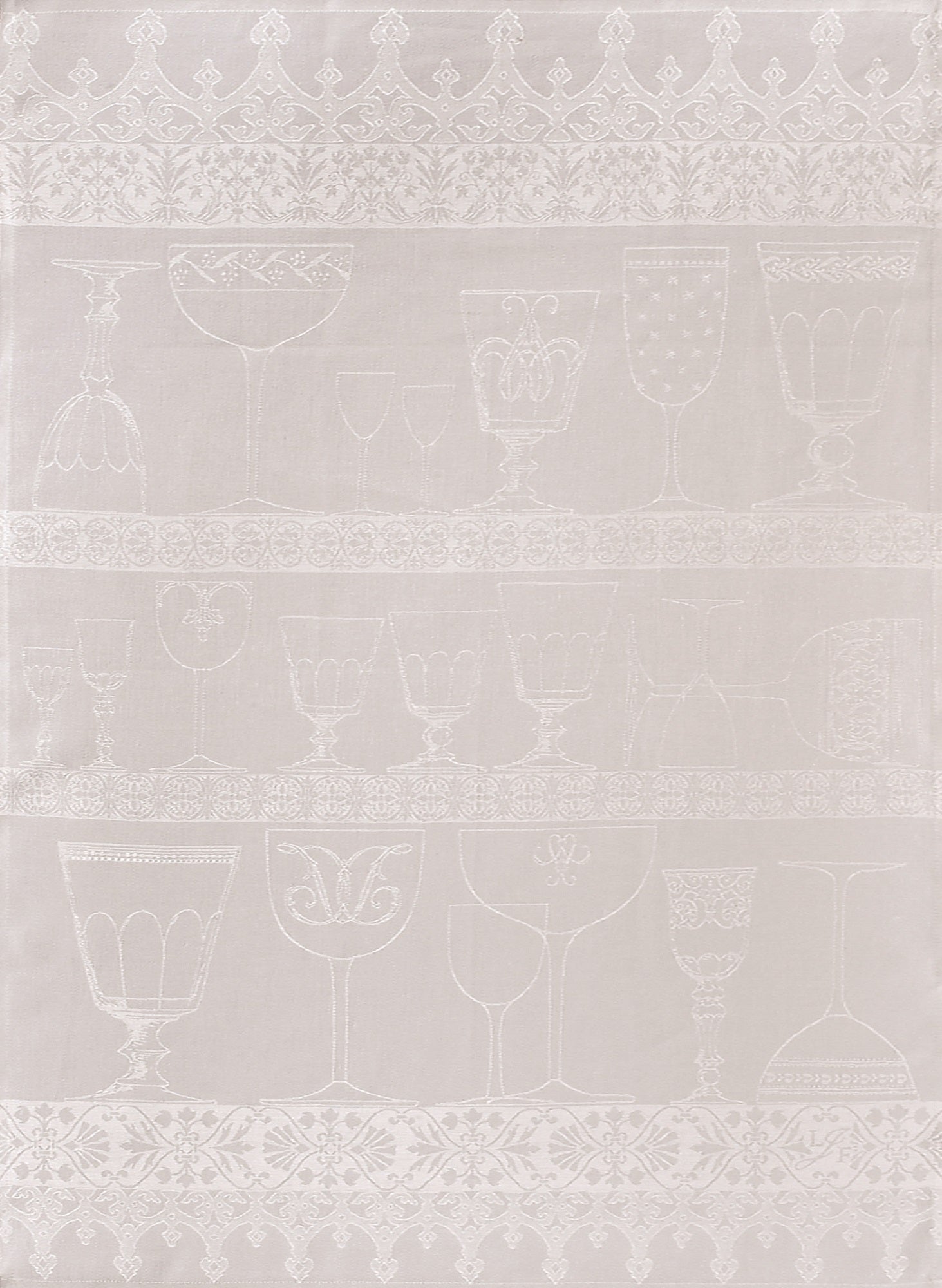 Jacquard Français "Cristal" (White), Woven linen tea towel. Made in France. - Home Landing