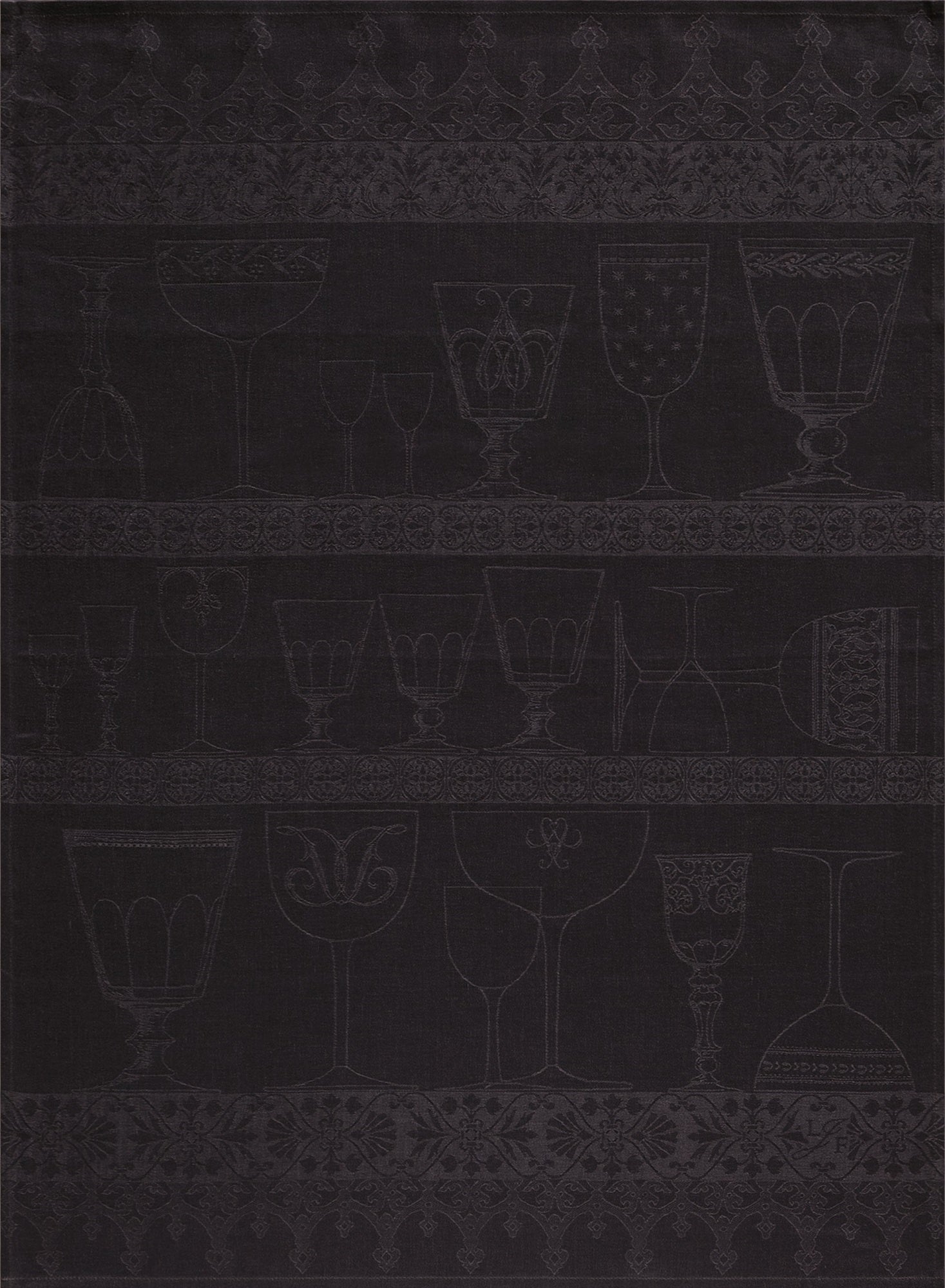Jacquard Français "Cristal" (Slate), Woven linen tea towel. Made in France. - Home Landing