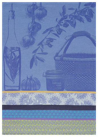 Jacquard Français "Saveurs de Provence" (Lavender Blue), Woven cotton tea towel. Made in France - Home Landing
