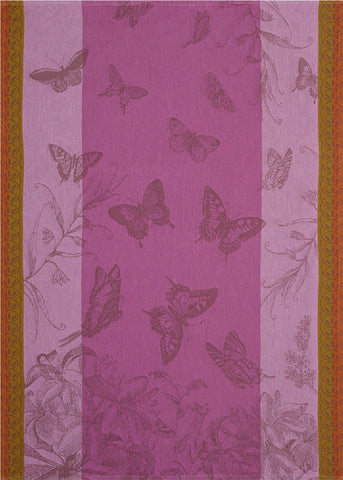Jacquard Français "Jardin des Papillons" (Iris), Woven cotton tea towel. Made in France - Home Landing