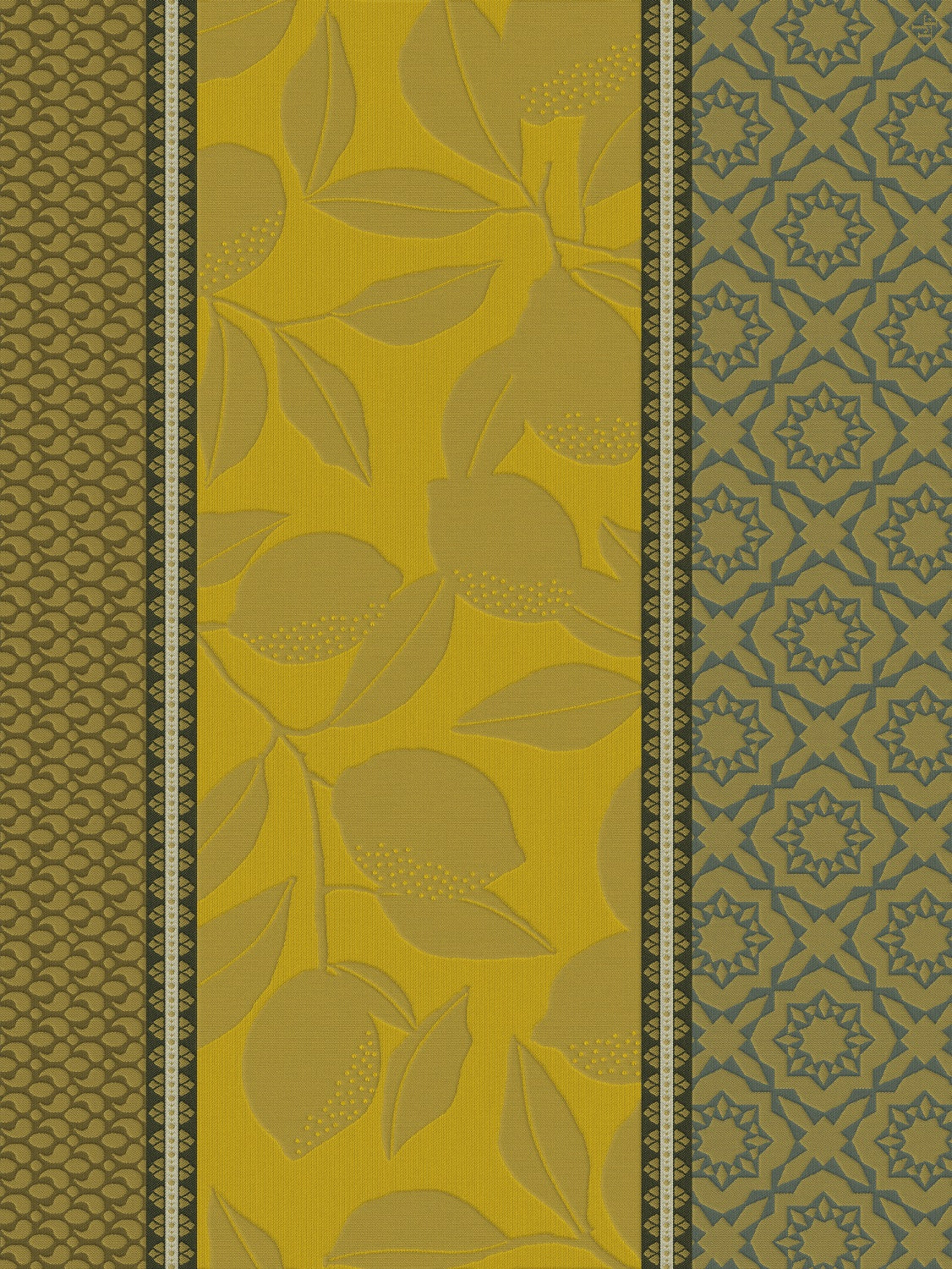 Jacquard Français "Sous les Citronniers" (Yellow), Woven cotton tea towel. Made in France.