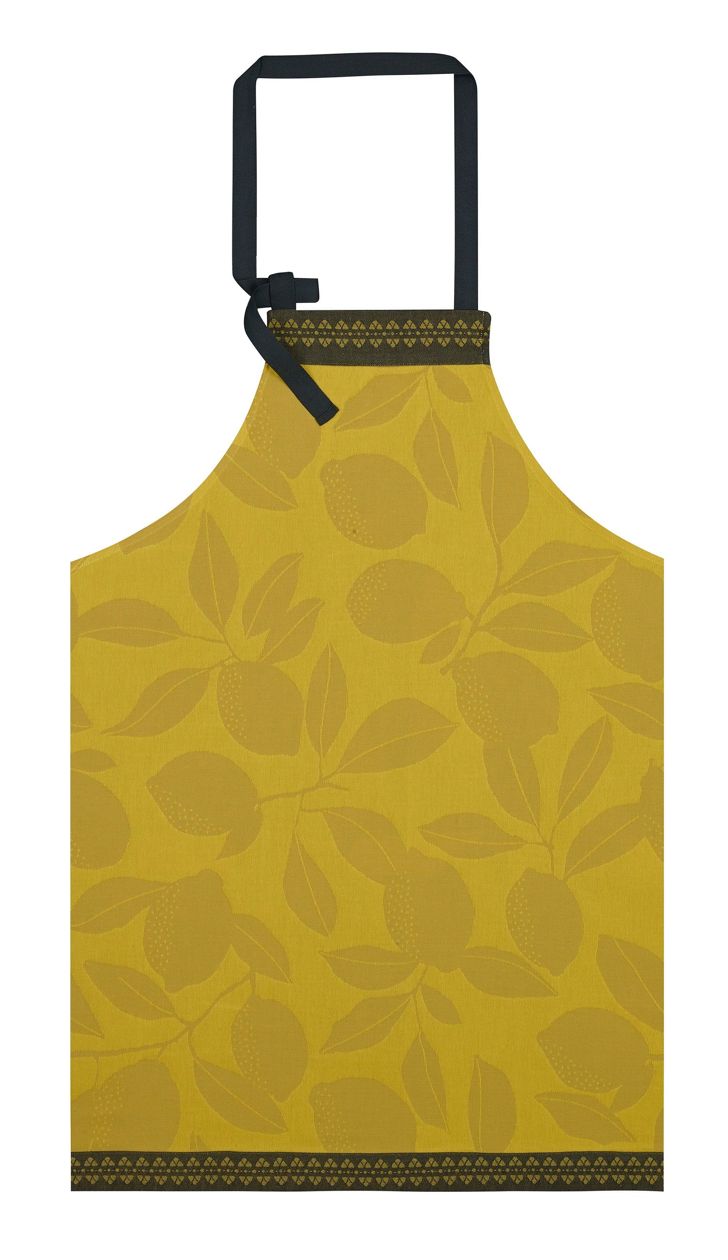 Jacquard Français "Sous les Citronniers" (Yellow), Woven cotton apron. Made in France.