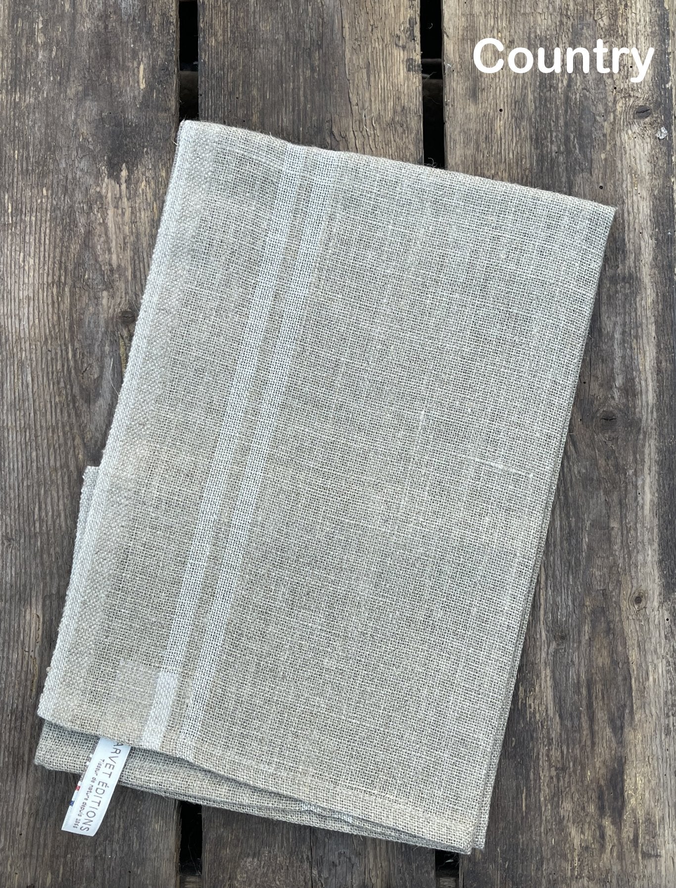 Charvet Éditions "Country" (Écru), Natural woven linen tea towel. Made in France. - Home Landing