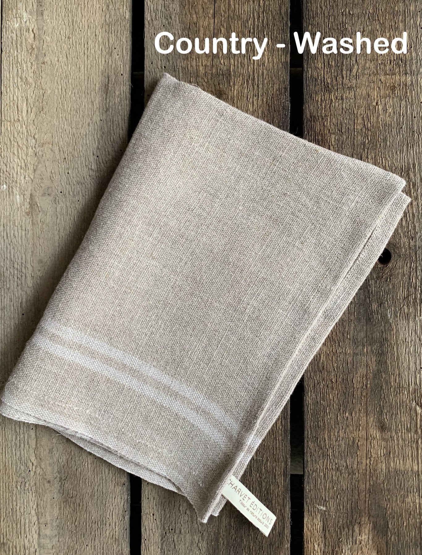 Charvet Éditions "Country Washed" (Écru), Natural woven linen tea towel. Made in France.