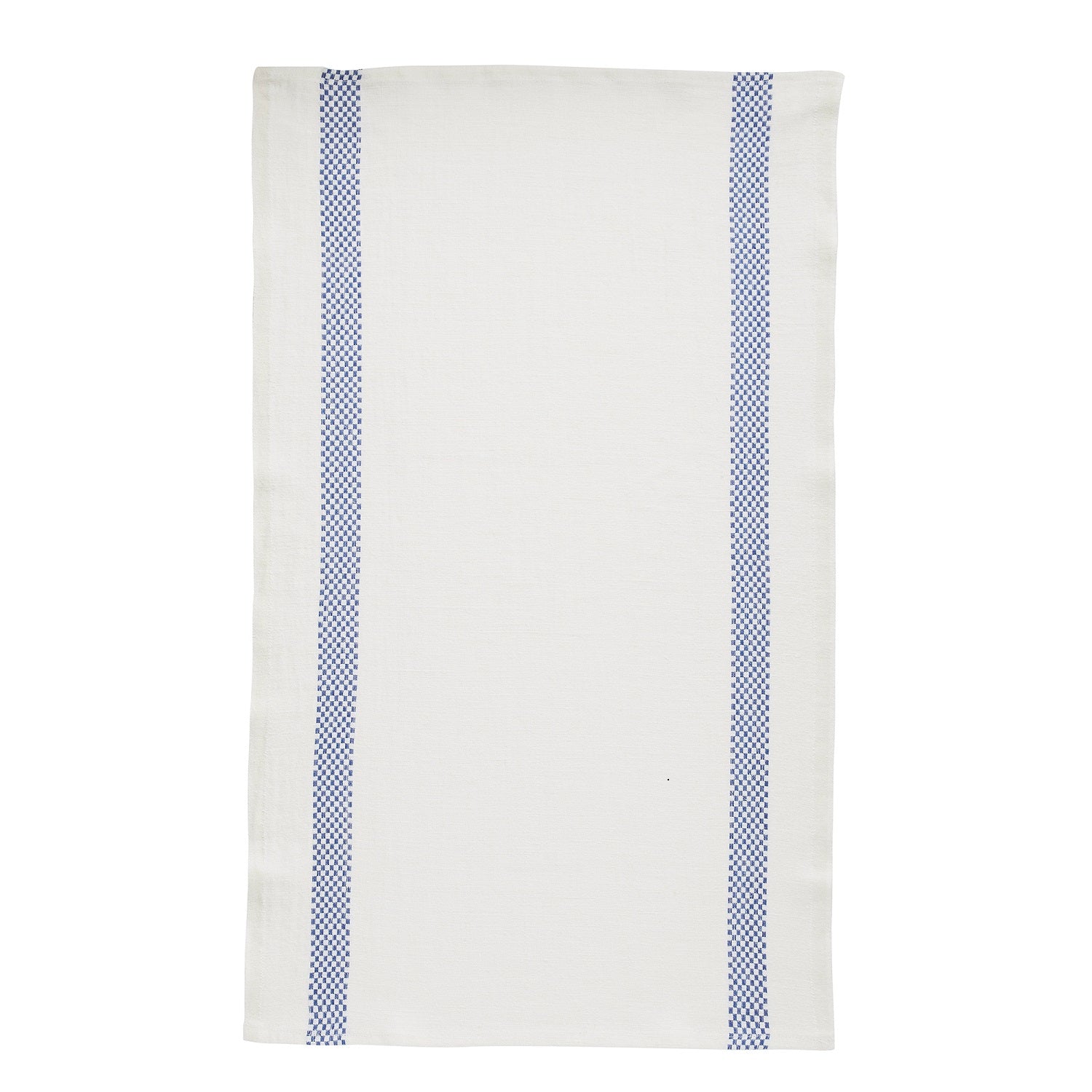 Charvet Éditions "Lustucru" (Blue), White woven linen tea towel. Made in France. - Home Landing