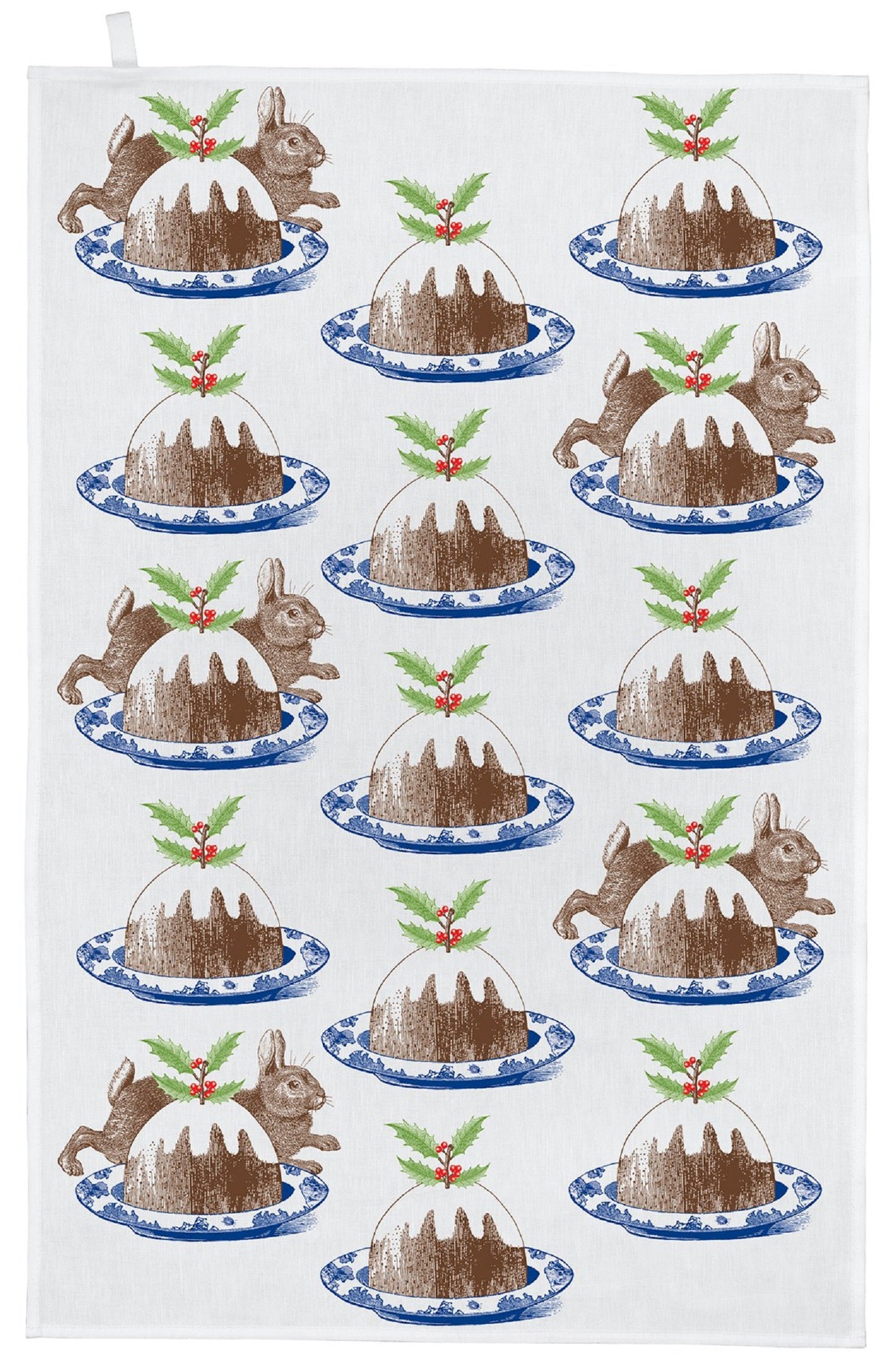 Thornback & Peel "Christmas Pudding", Pure cotton tea towel. Hand printed in the UK. - Home Landing