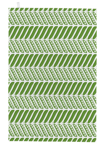 Thornback & Peel "Pea Pod", Pure cotton tea towel. Hand printed in the UK.