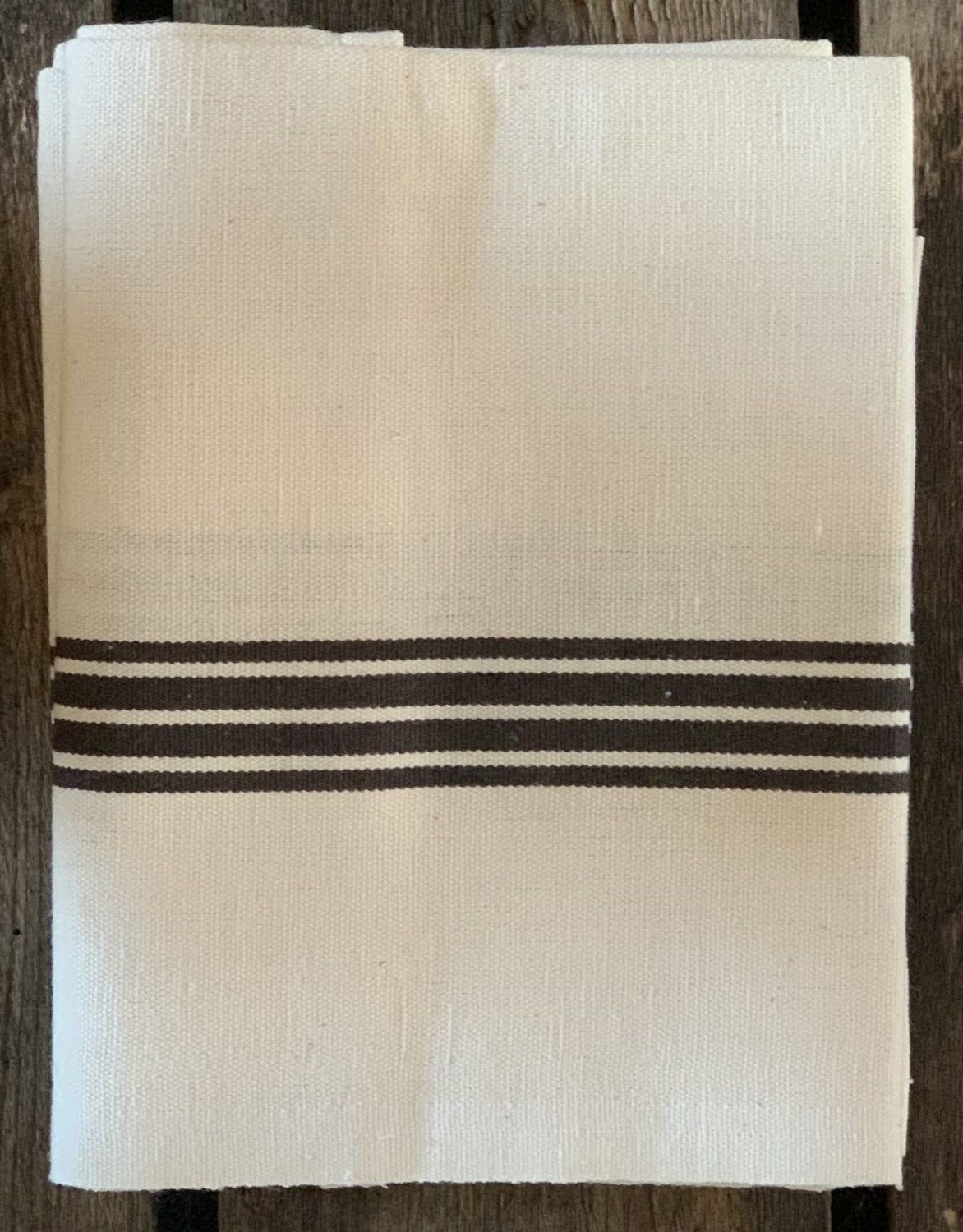 Charvet Éditions "Piano" (Marron), Woven linen union tea towel. Made in France.