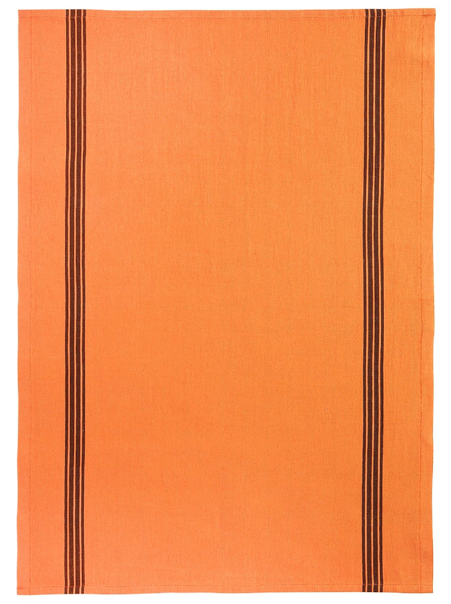 Charvet Editions "Piano" (Orange), Washed, woven linen union tea towel. Made in France.