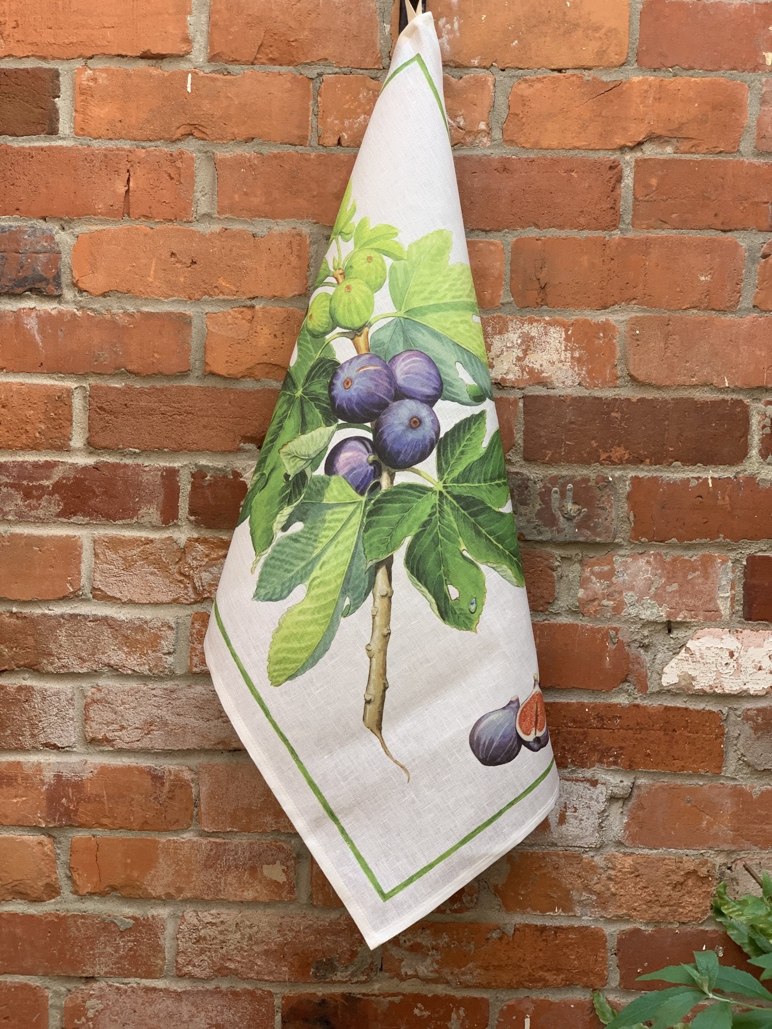 Tessitura Toscana Telerie, “Demetra - Fichi”, Pure linen printed tea towel. - Home Landing