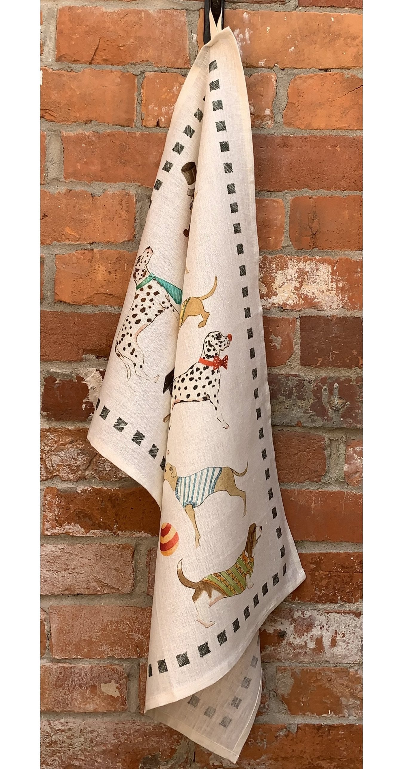 Tessitura Toscana Telerie, “Best Friends - Cani”, Pure linen printed tea towel - Home Landing