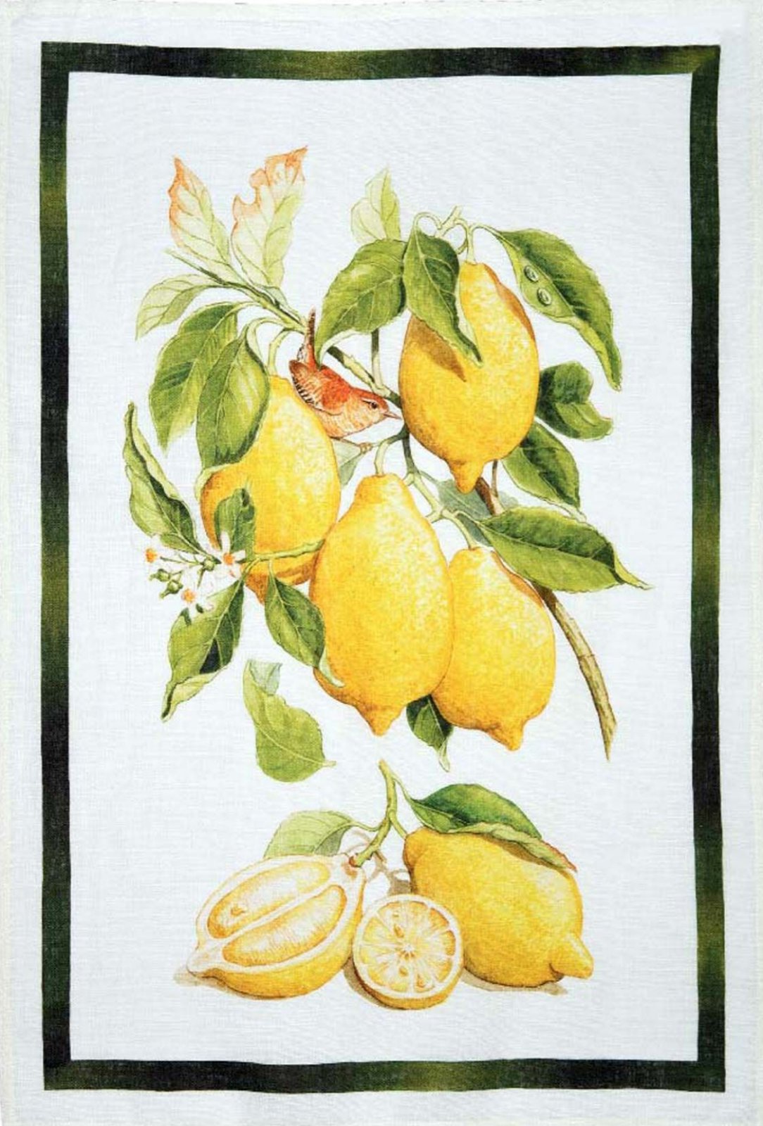 Tessitura Toscana Telerie, “Limoncello - Limone”, Pure linen printed tea towel.