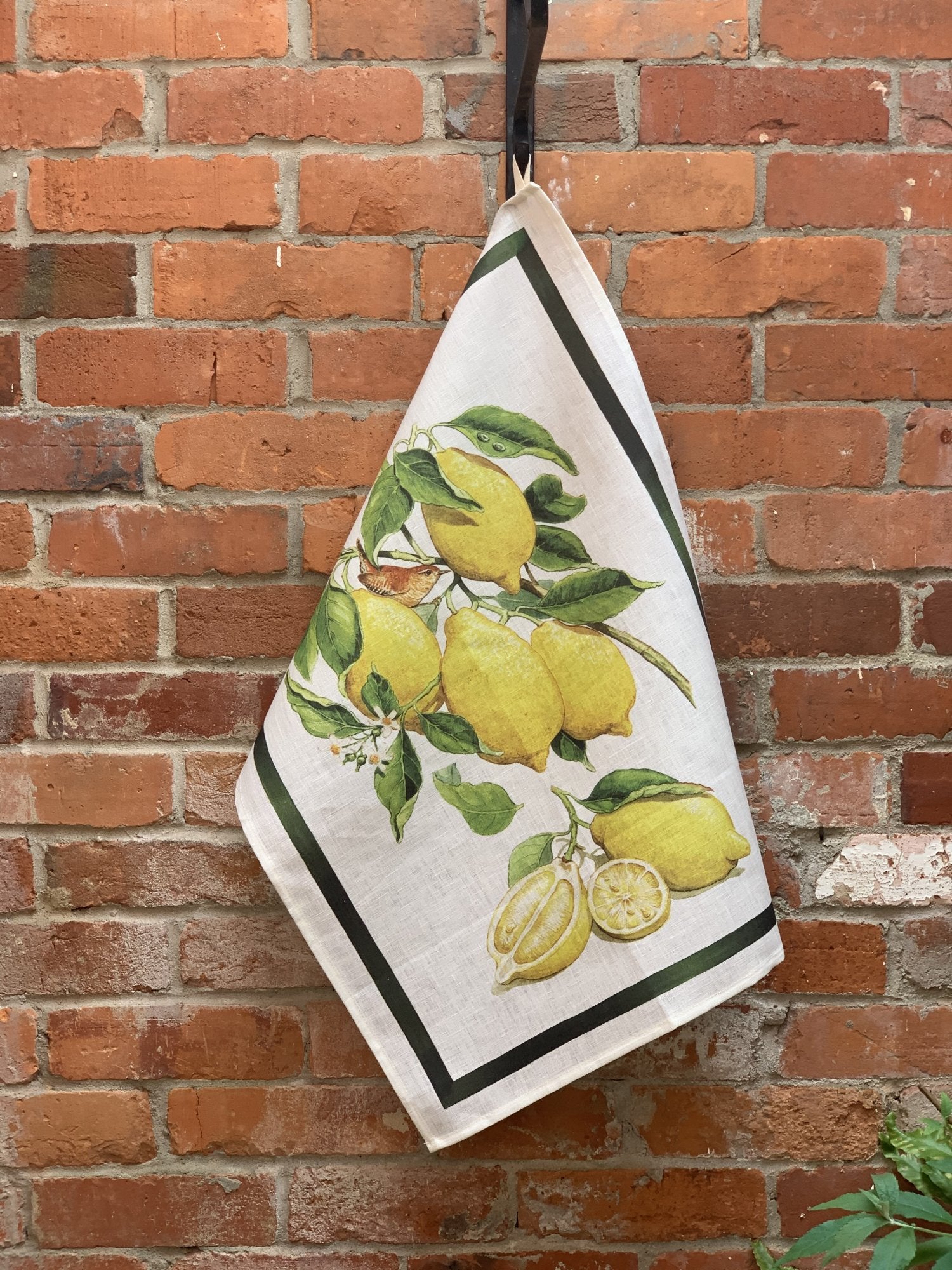 Tessitura Toscana Telerie, “Limoncello - Limone”, Pure linen printed tea towel. - Home Landing