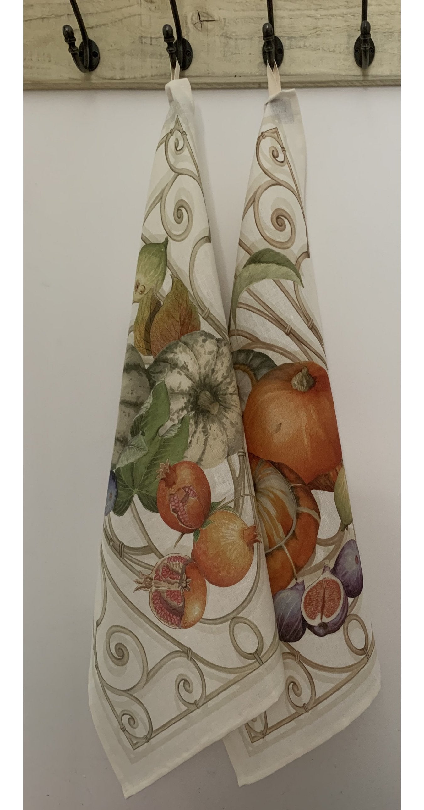 Tessitura Toscana Telerie, “Cenerentola - Arancio”, Pure linen printed tea towel - Home Landing