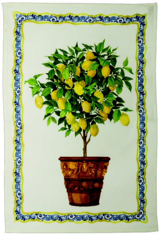Tessitura Toscana Telerie, “Limonaia - Coccio”, Pure linen printed tea towel