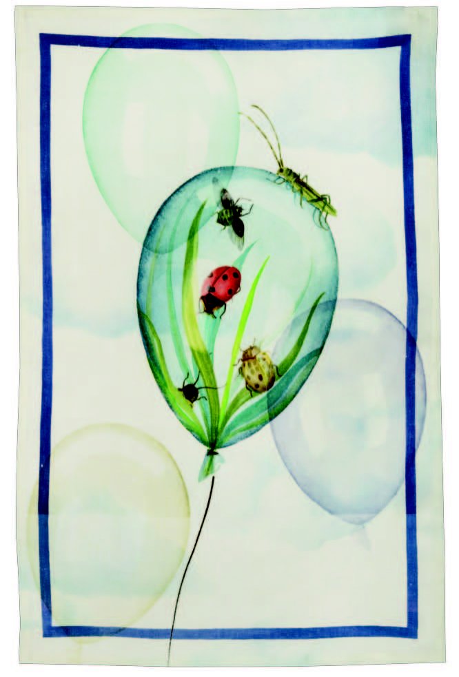 Tessitura Toscana Telerie, “Balloons - Air”, Pure linen printed tea towel