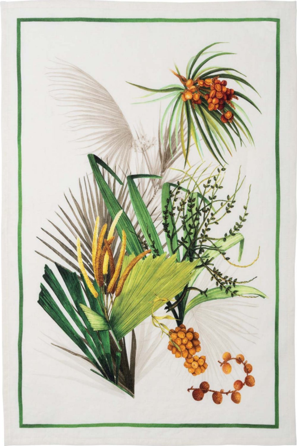 Tessitura Toscana Telerie, “Oasi - Verde”, Pure hemp printed tea towel.