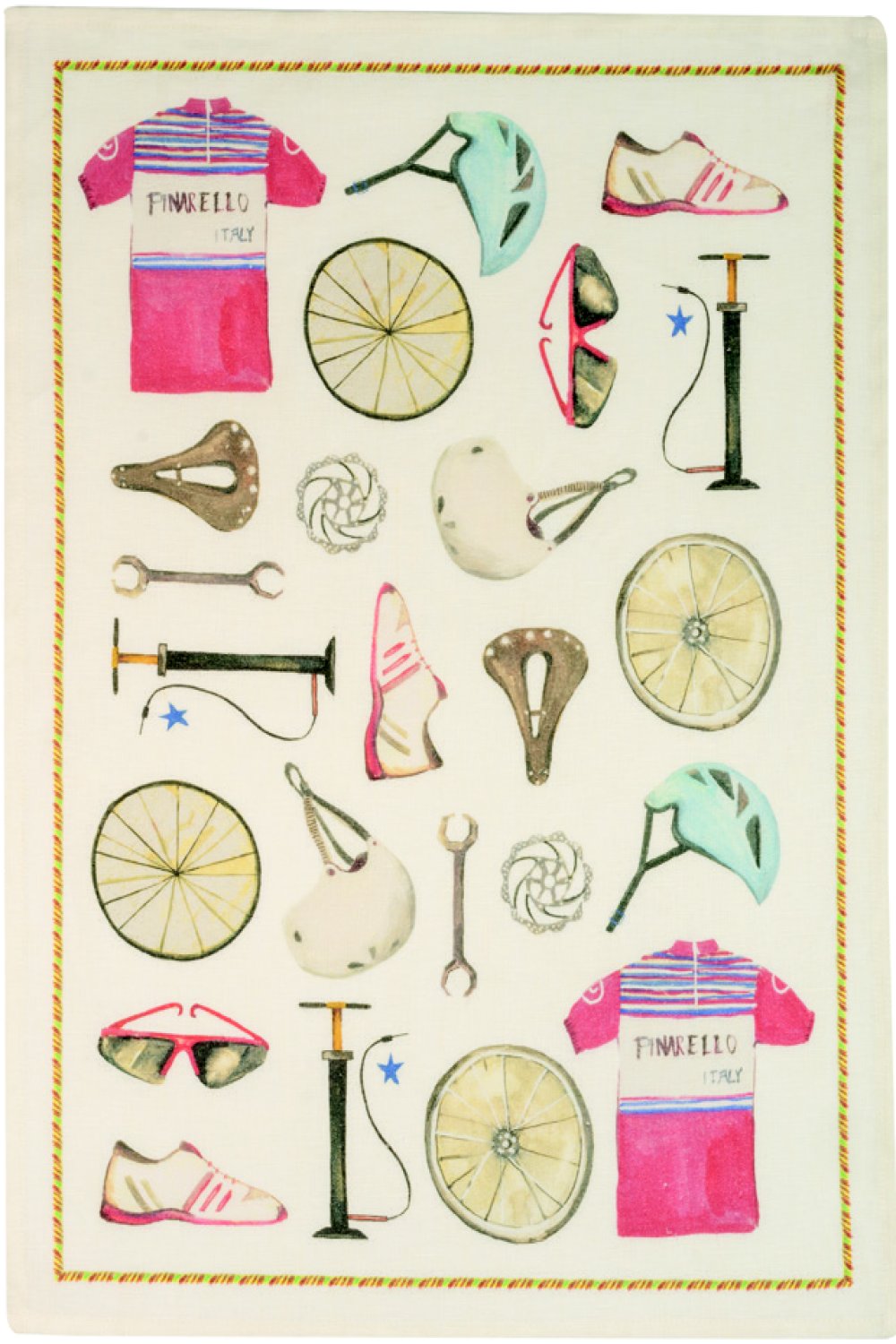 Tessitura Toscana Telerie, “Bikers - Accessori”, Pure linen printed tea towel.