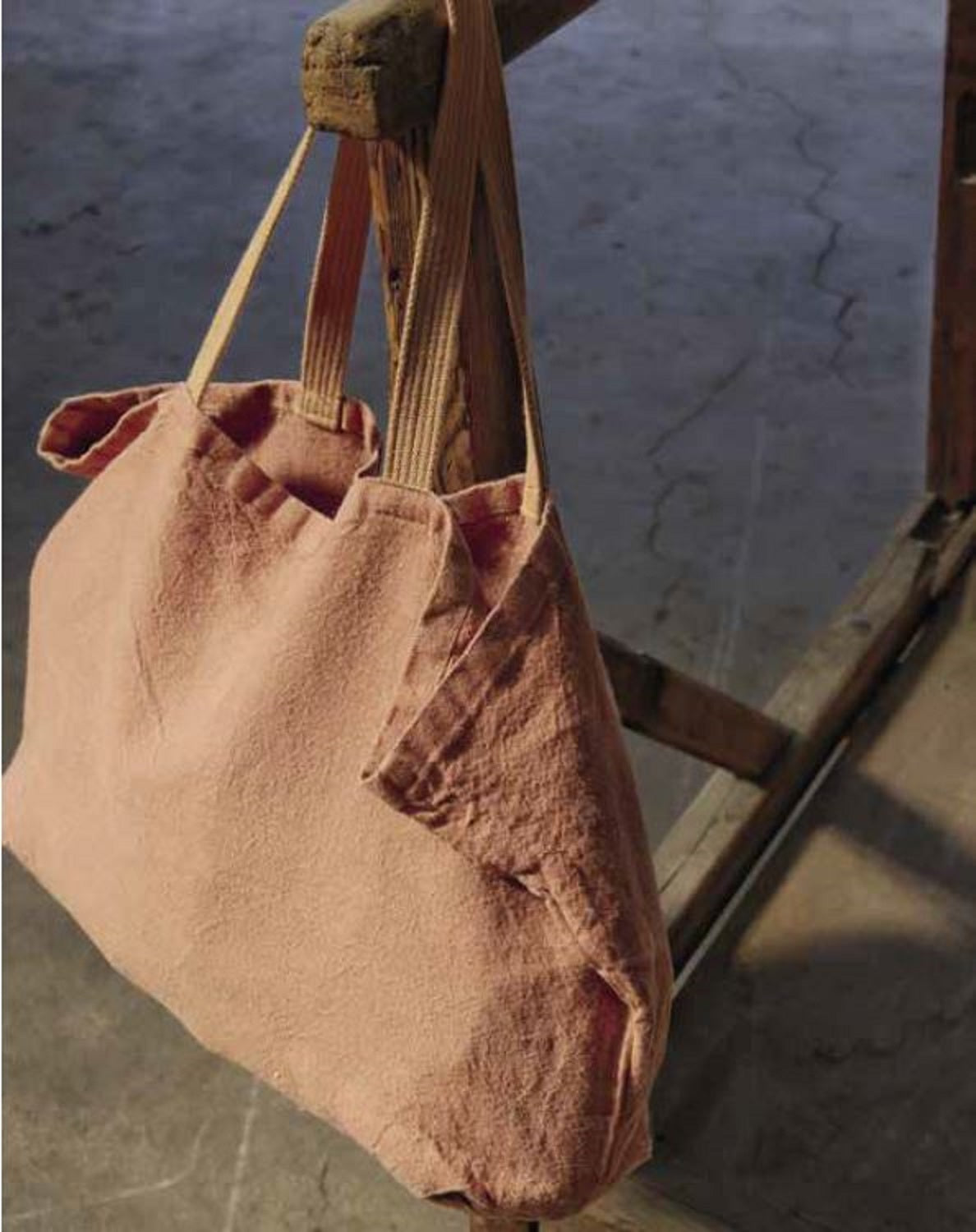 Charvet Editions "Doudou Bag" (Brique), Natural linen bag. Made in France.