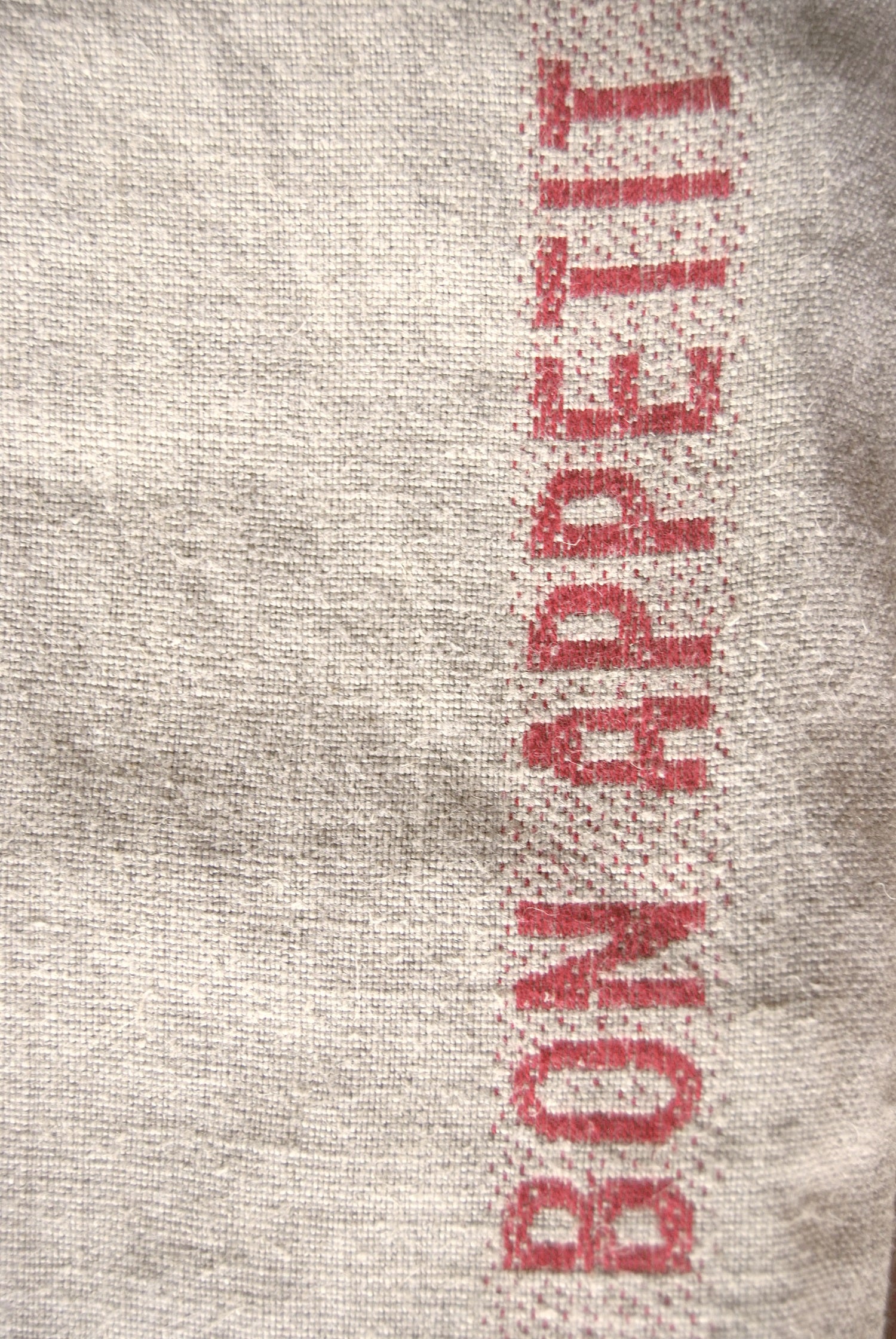 Charvet Éditions "Bon Appetit" (Red), Natural woven linen tea towel. Made in France. - Home Landing