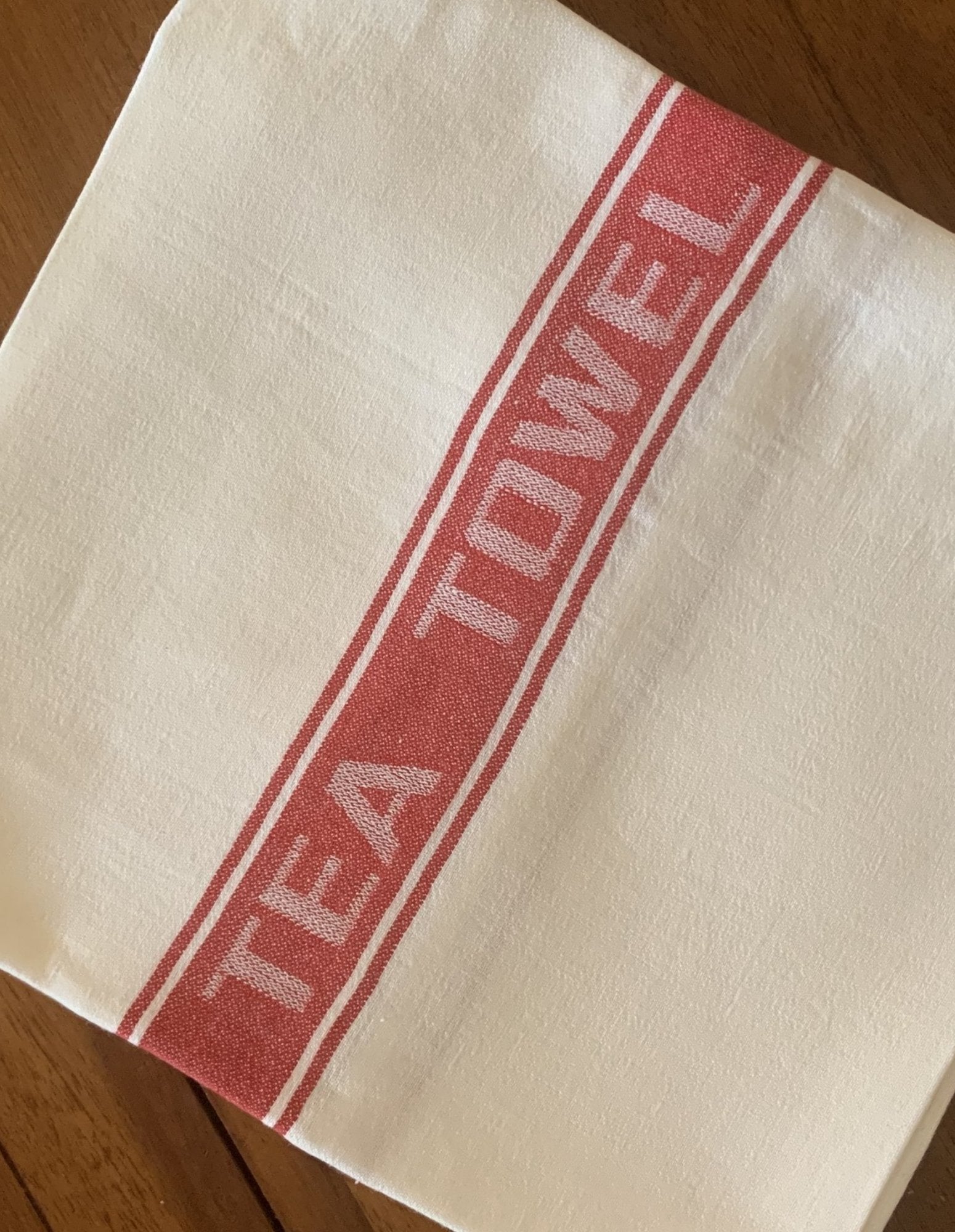 Thomas Ferguson Pure Fine Woven Irish Linen Tea Towel - Red Stripe, Ireland. - Home Landing