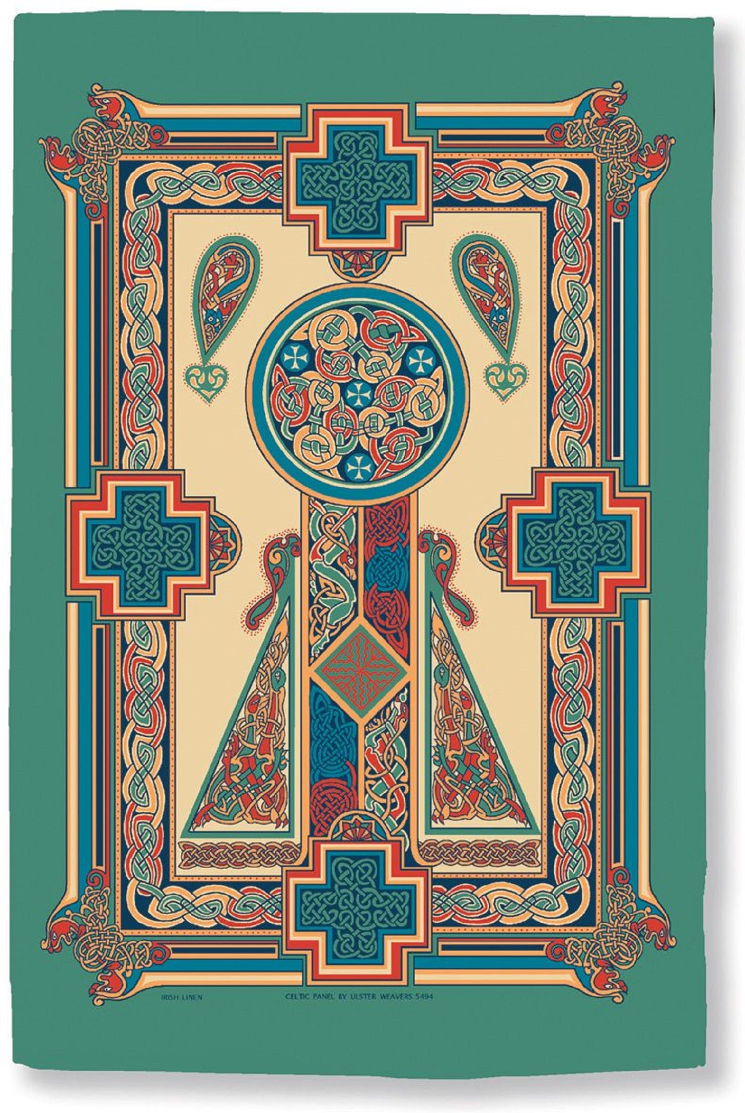 Ulster Weavers “Celtic Panel”, Printed cotton tea towel.