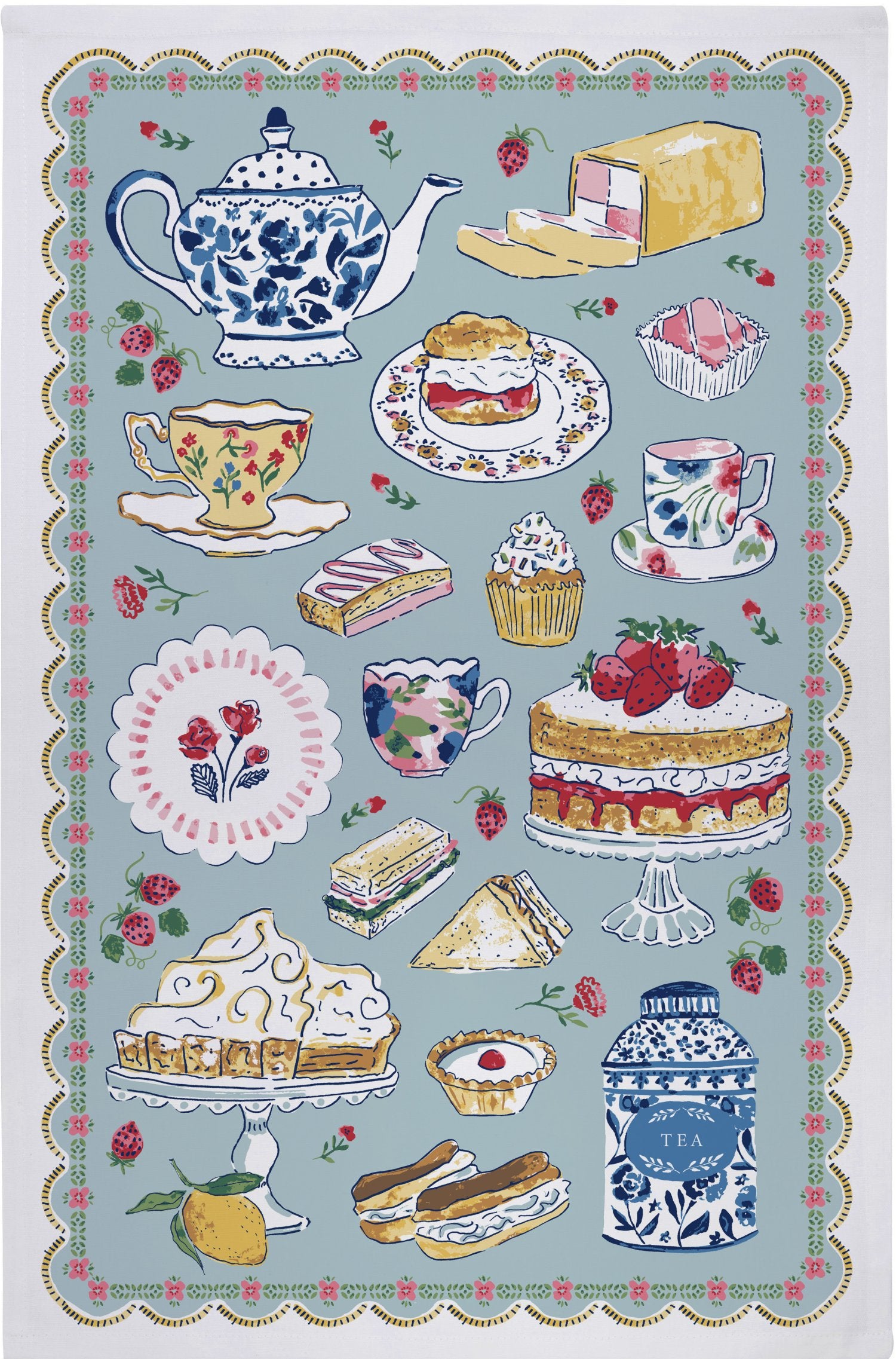 Ulster Weavers, "Afternoon Tea", Printed cotton tea towel.