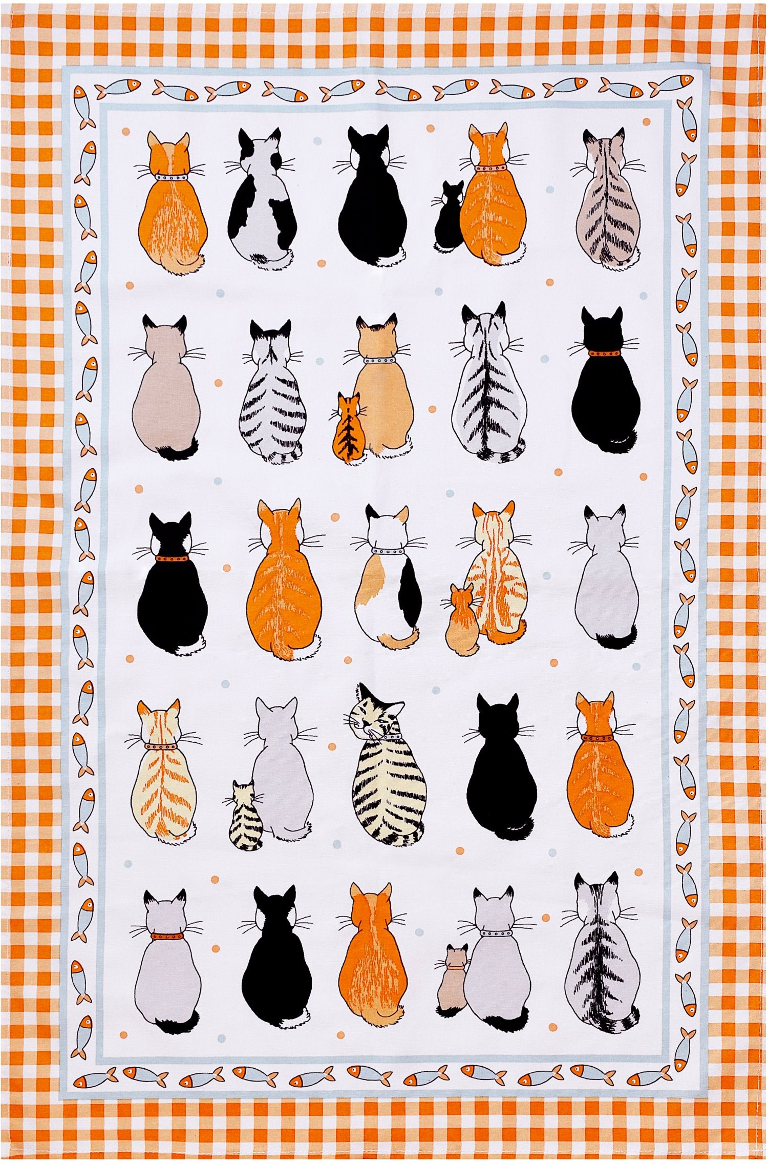 Ulster Weavers "Cats in Waiting",  Pure cotton printed tea towel. - Home Landing