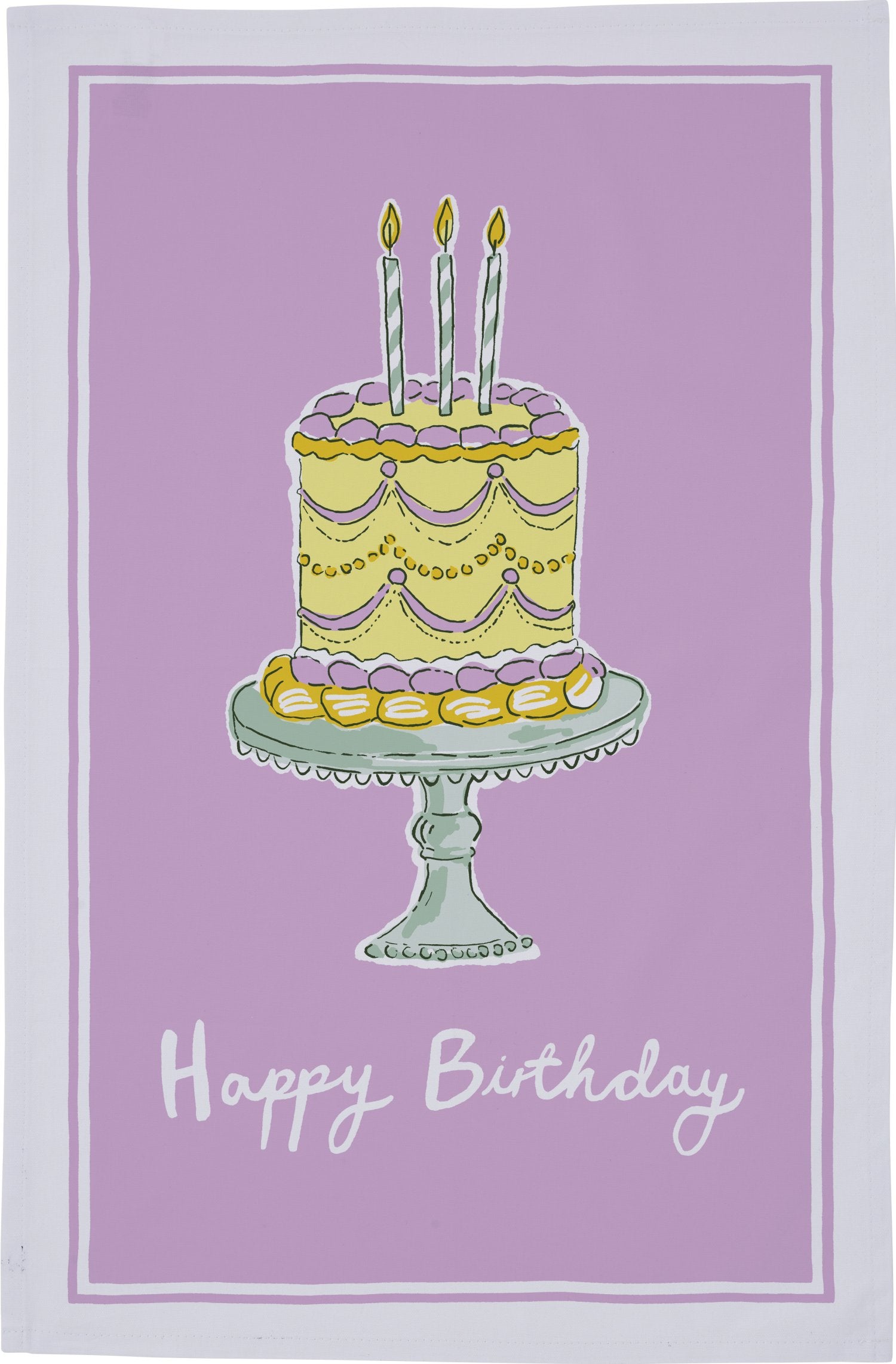 Ulster Weavers "Happy Birthday", Printed cotton tea towel made in the UK.