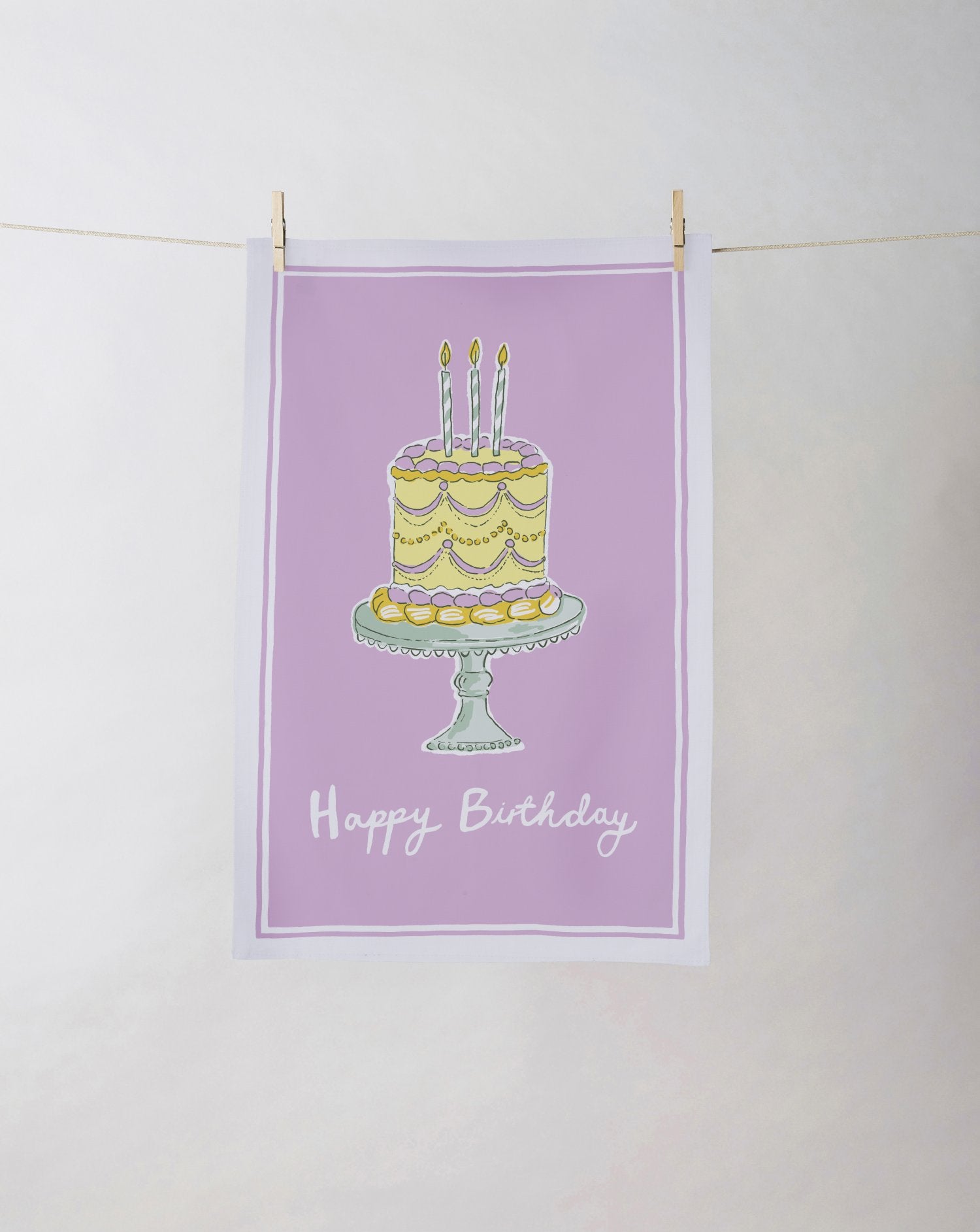 Ulster Weavers "Happy Birthday", Printed cotton tea towel made in the UK.