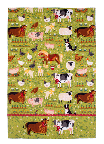 Ulster Weavers, "Jennie’s Farm", Pure Cotton printed tea towel.
