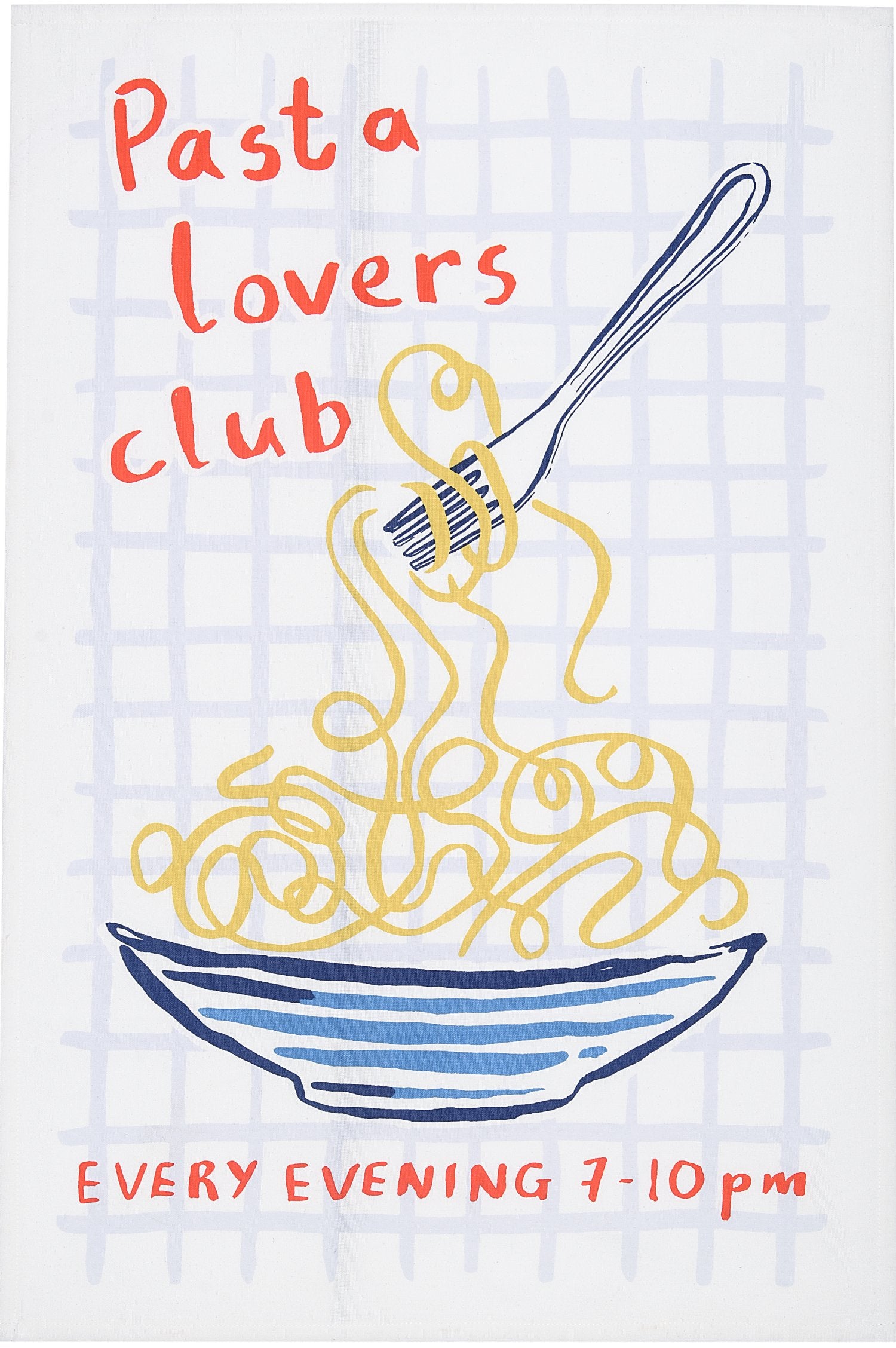 Ulster Weavers, "Pasta Lovers Club", Printed textured cotton tea towel. - Home Landing