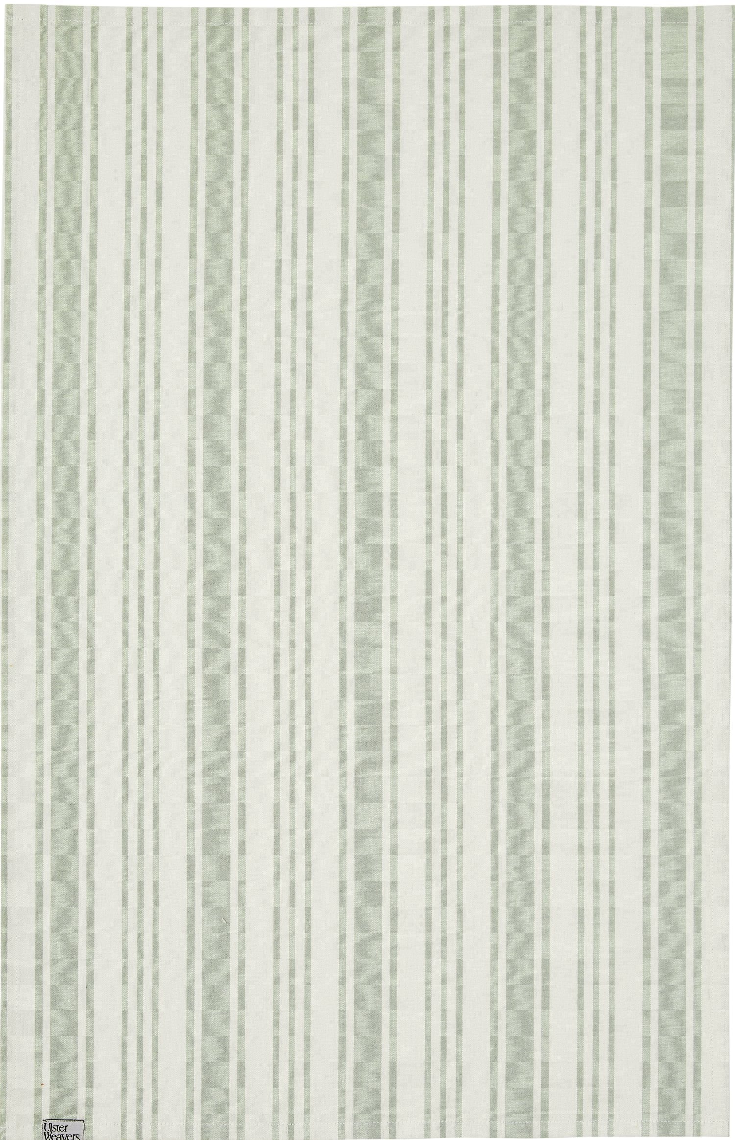 Ulster Weavers "Sage Stripe", Printed cotton tea towel.