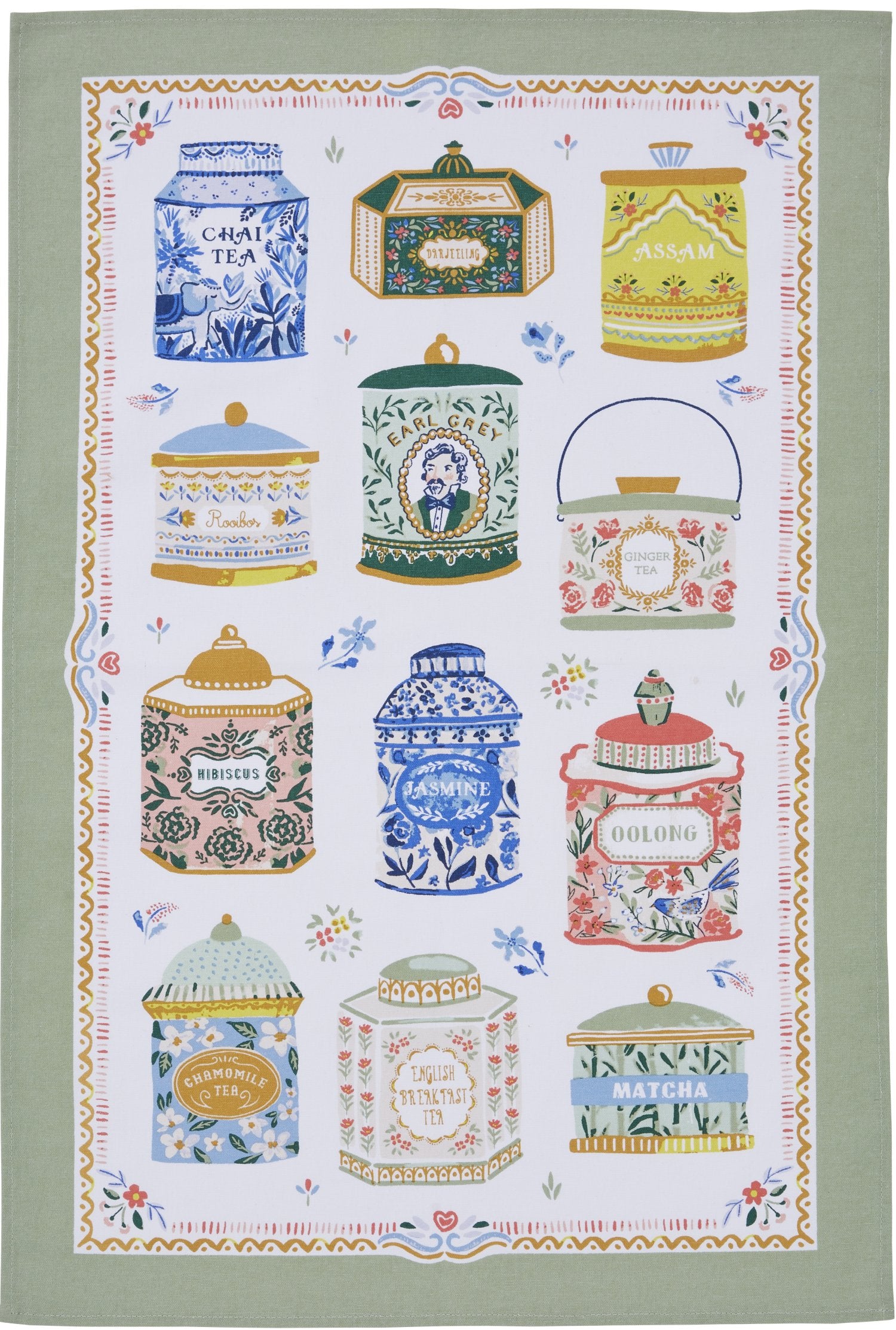 Ulster Weavers, "Tea Tins", Printed cotton tea towel.