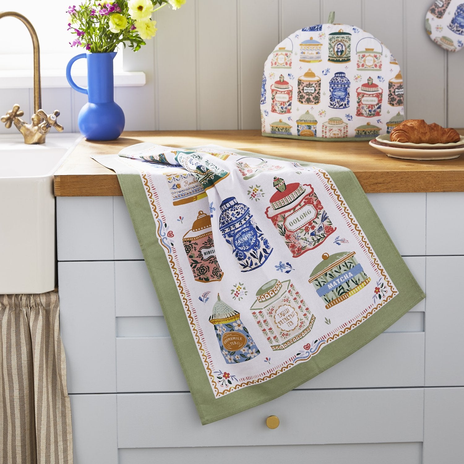 Ulster Weavers, "Tea Tins", Printed cotton tea towel.