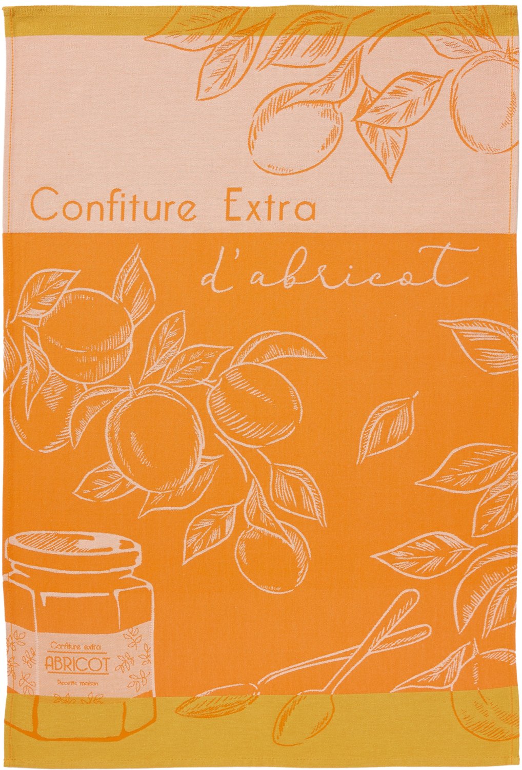 Coucke "Delice d’Abricots", Woven cotton tea towel. Designed in France.