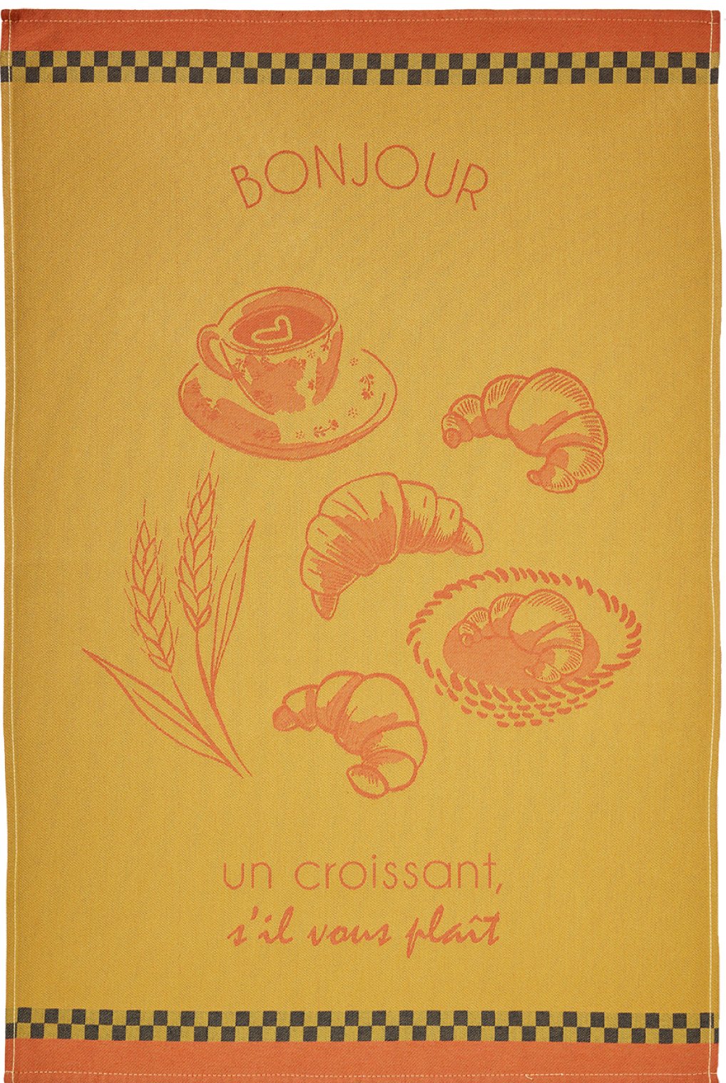 Coucke "Le Croissant", Woven cotton tea towel. Designed in France.