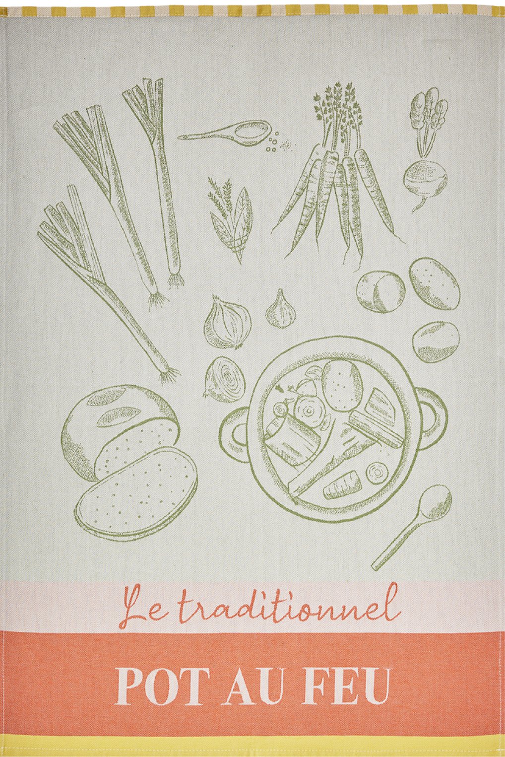 Coucke "L’Art du Pot au Feu", Woven cotton tea towel. Designed in France.